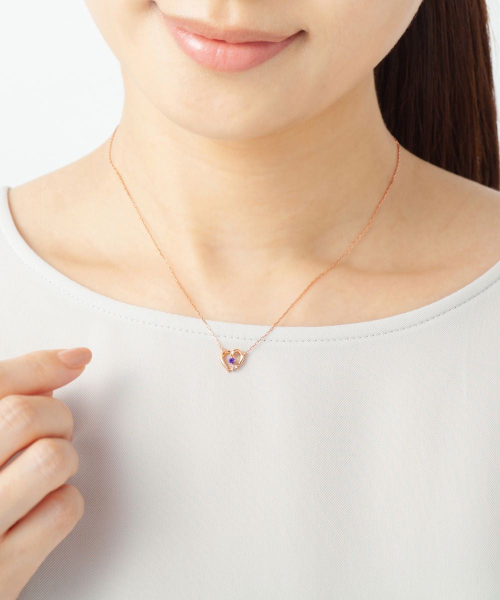 ヨンドシー 4℃ 【2月誕生石】K10ピンクゴールド ネックレス