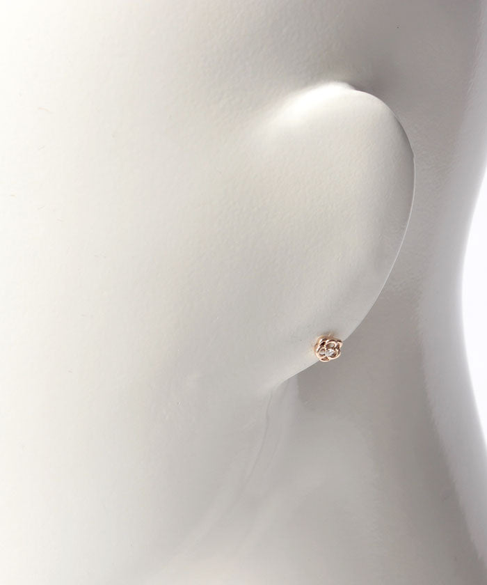 ヨンドシー 4℃ K10ピンクゴールドダイヤモンドピアス