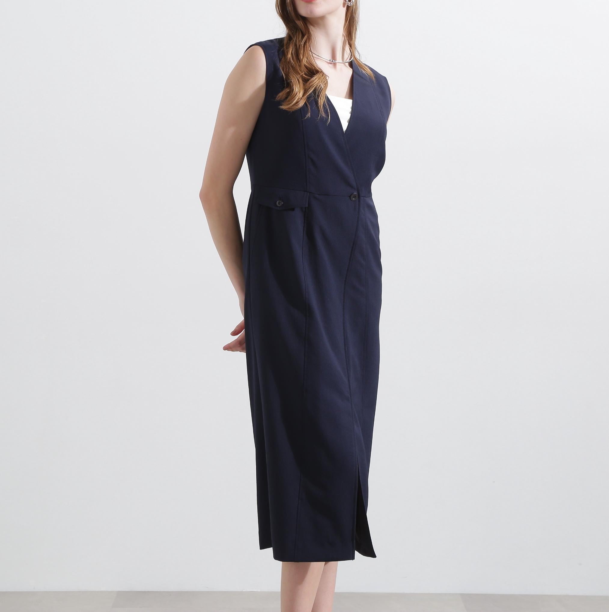 ◆ラップカシュクールワンピース ネイビー