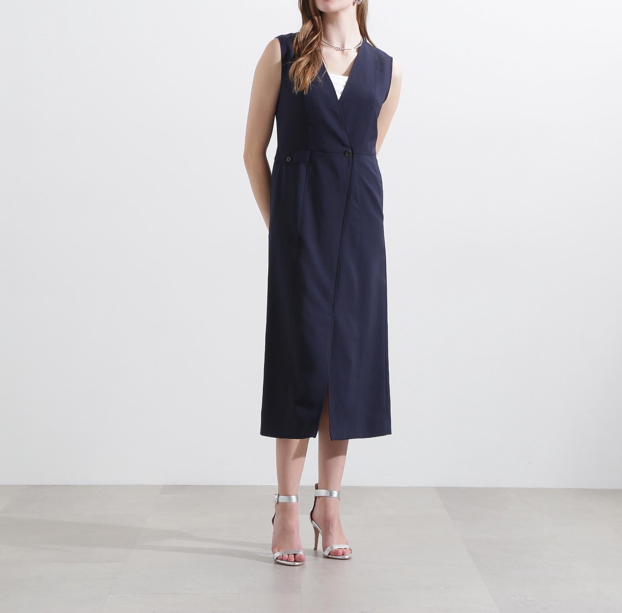 ◆ラップカシュクールワンピース ネイビー