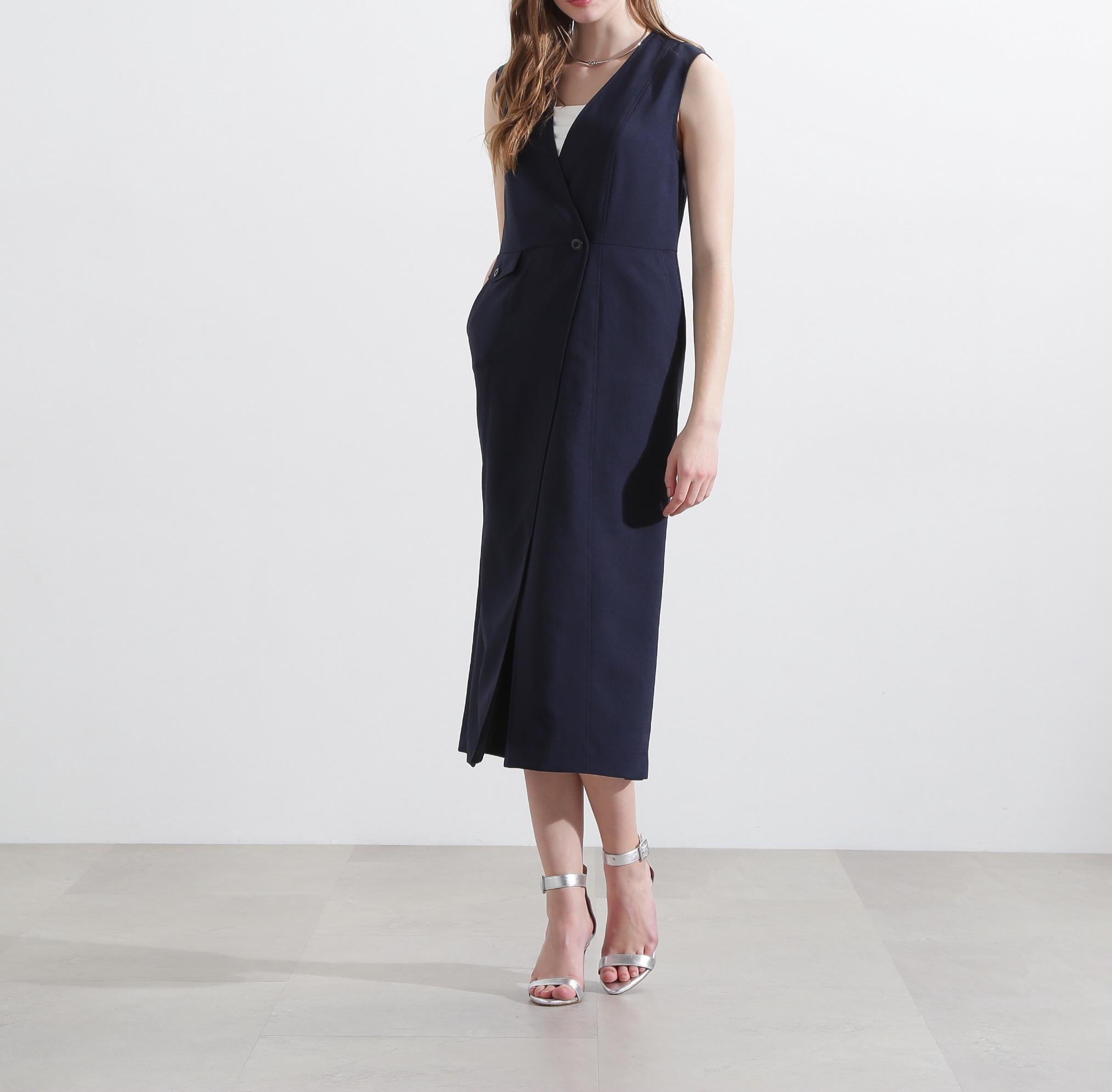 ◆ラップカシュクールワンピース ネイビー