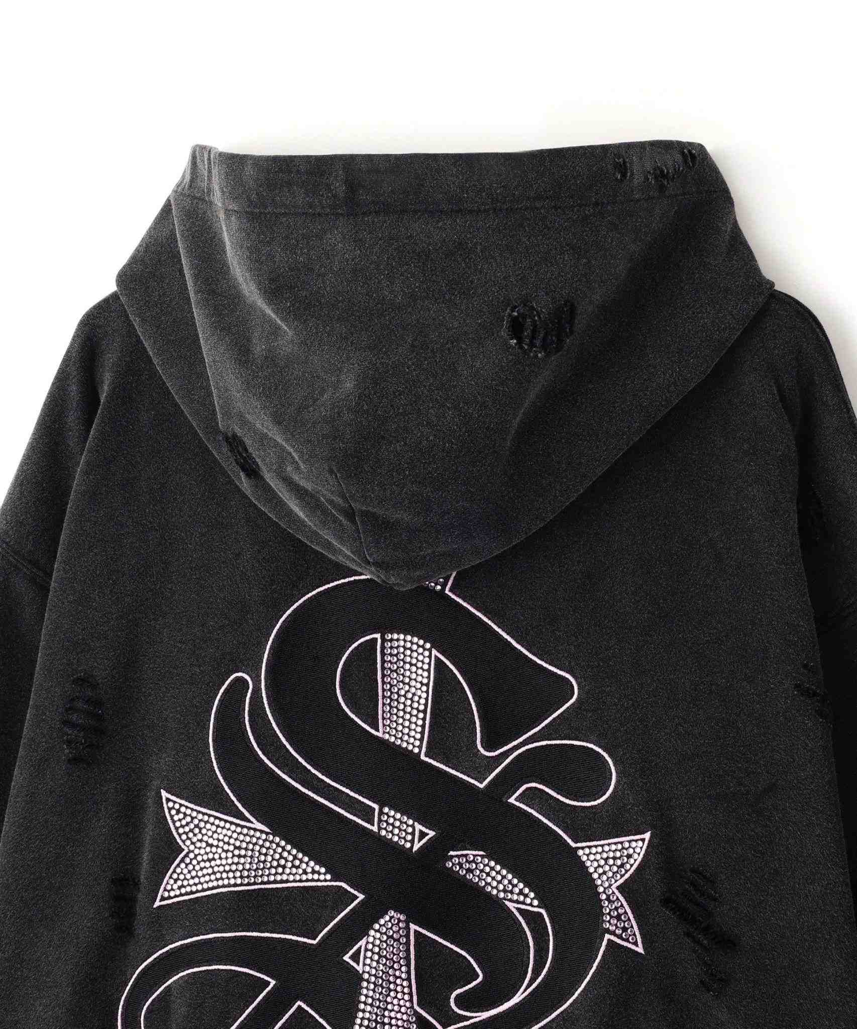 SUPPLIE>/サプライヤー/DAMAGE C>OSS HOODIE ピンク