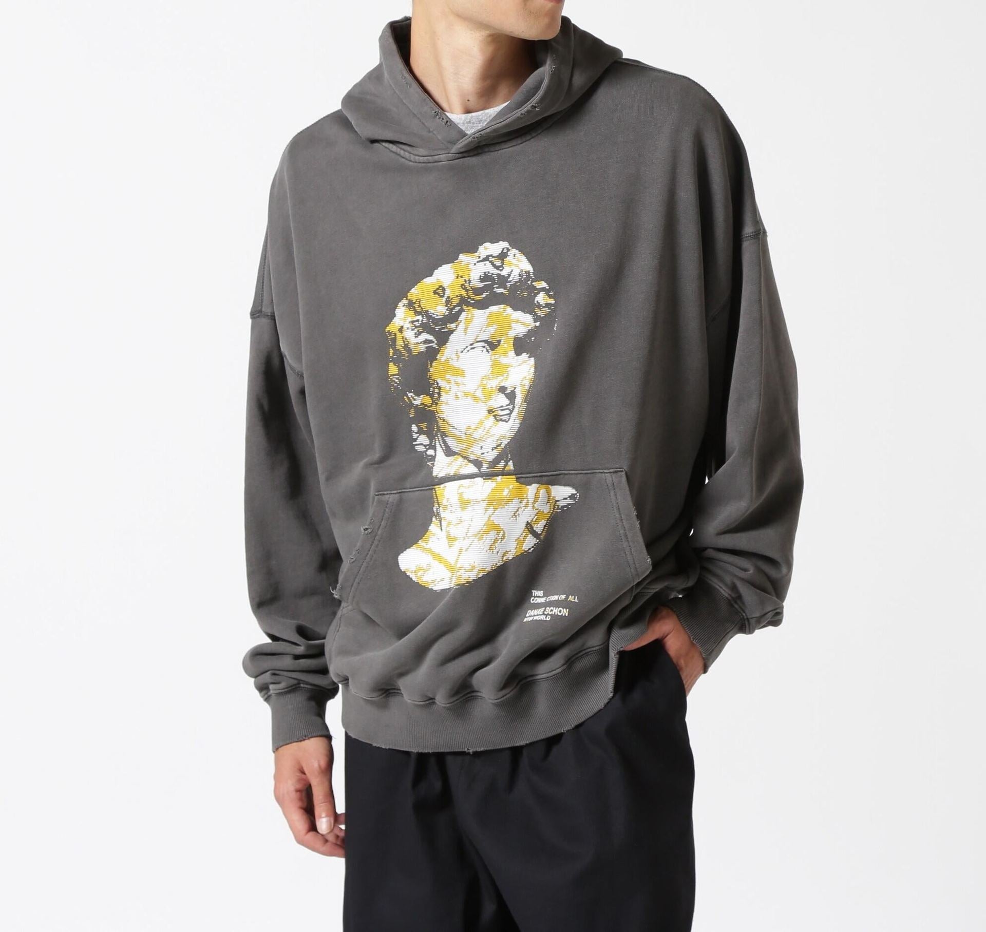 DankeSchon/ダンケシェーン/PIGMENT SWEAT HOODIE DAVID グレー