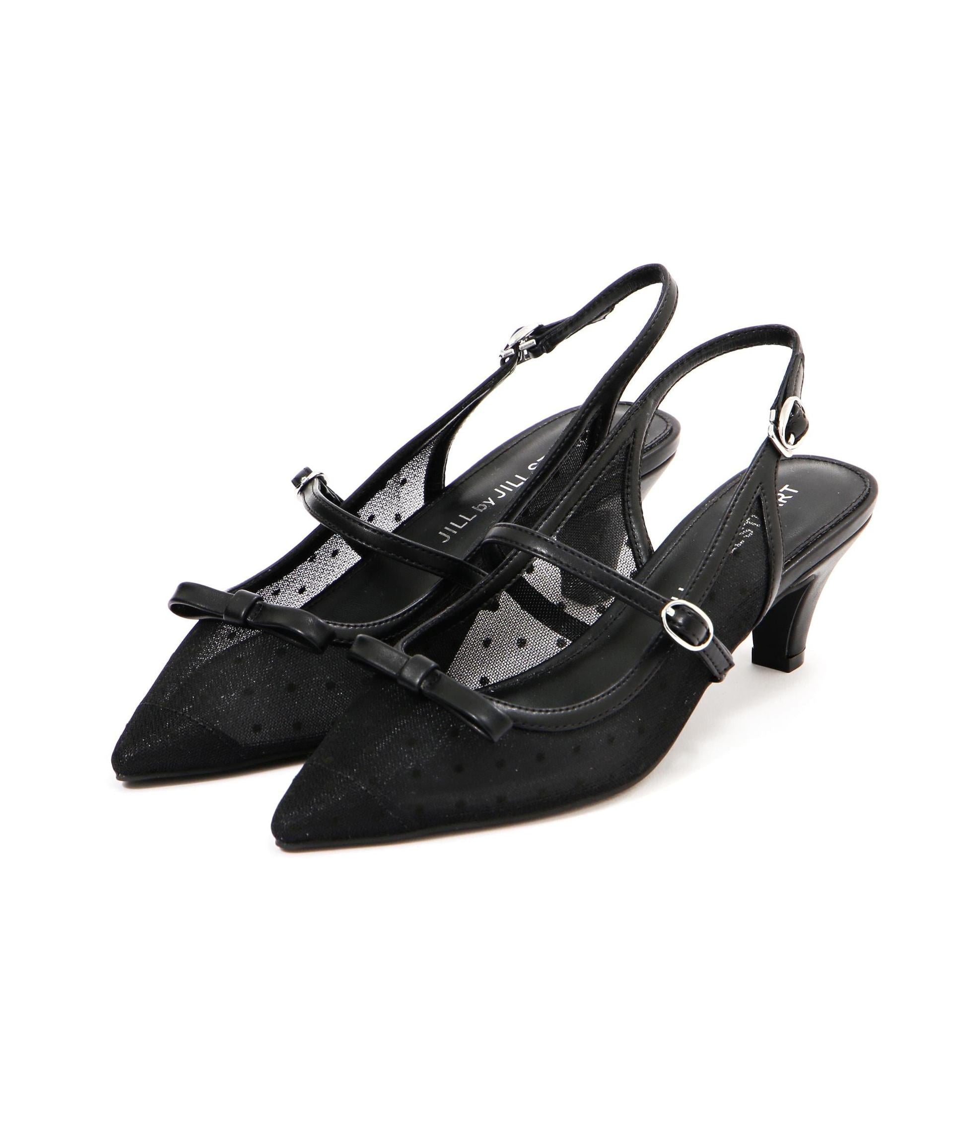 ◇ベルテッドリボンパンプス ブラック