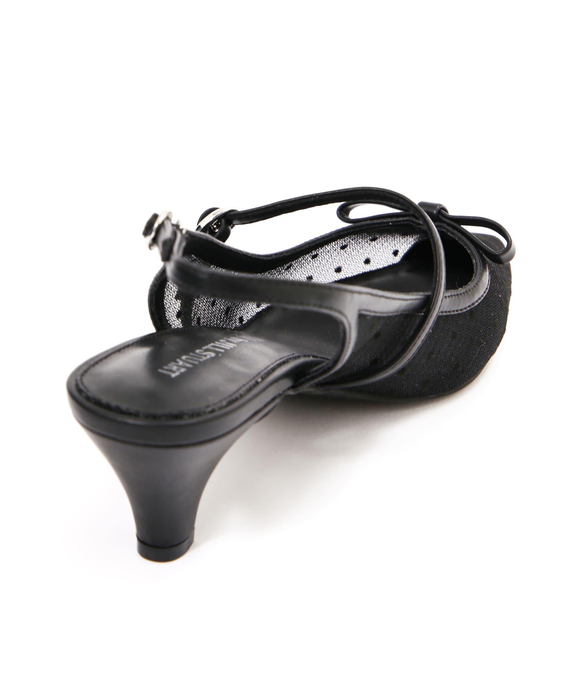 ◇ベルテッドリボンパンプス ブラック