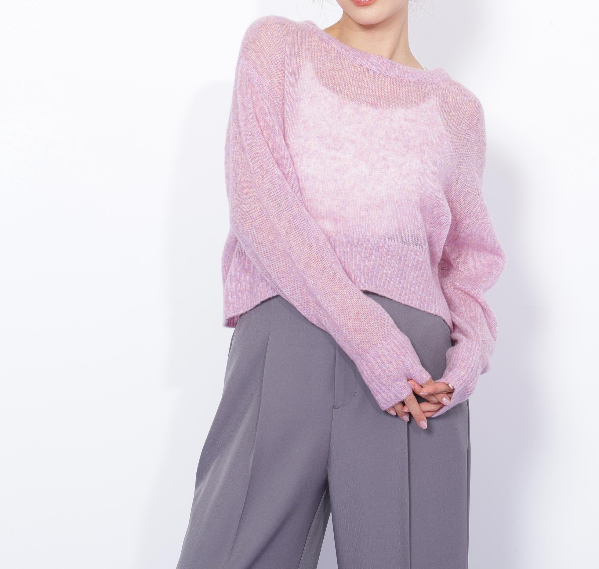 シアーリボンニット ピンク