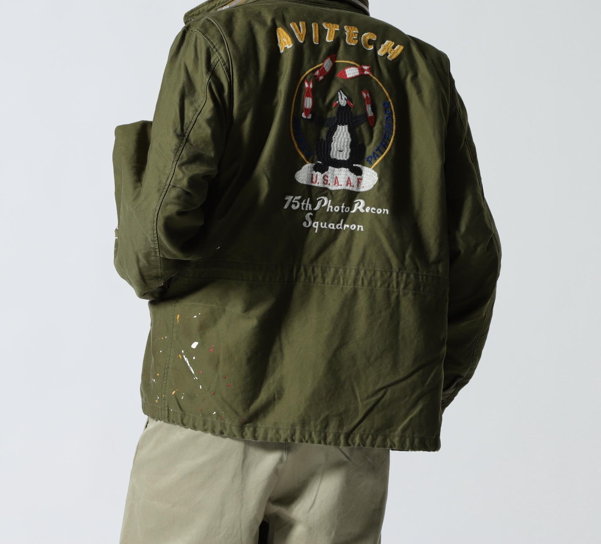 Washed M-65 Emb Custom Jacket