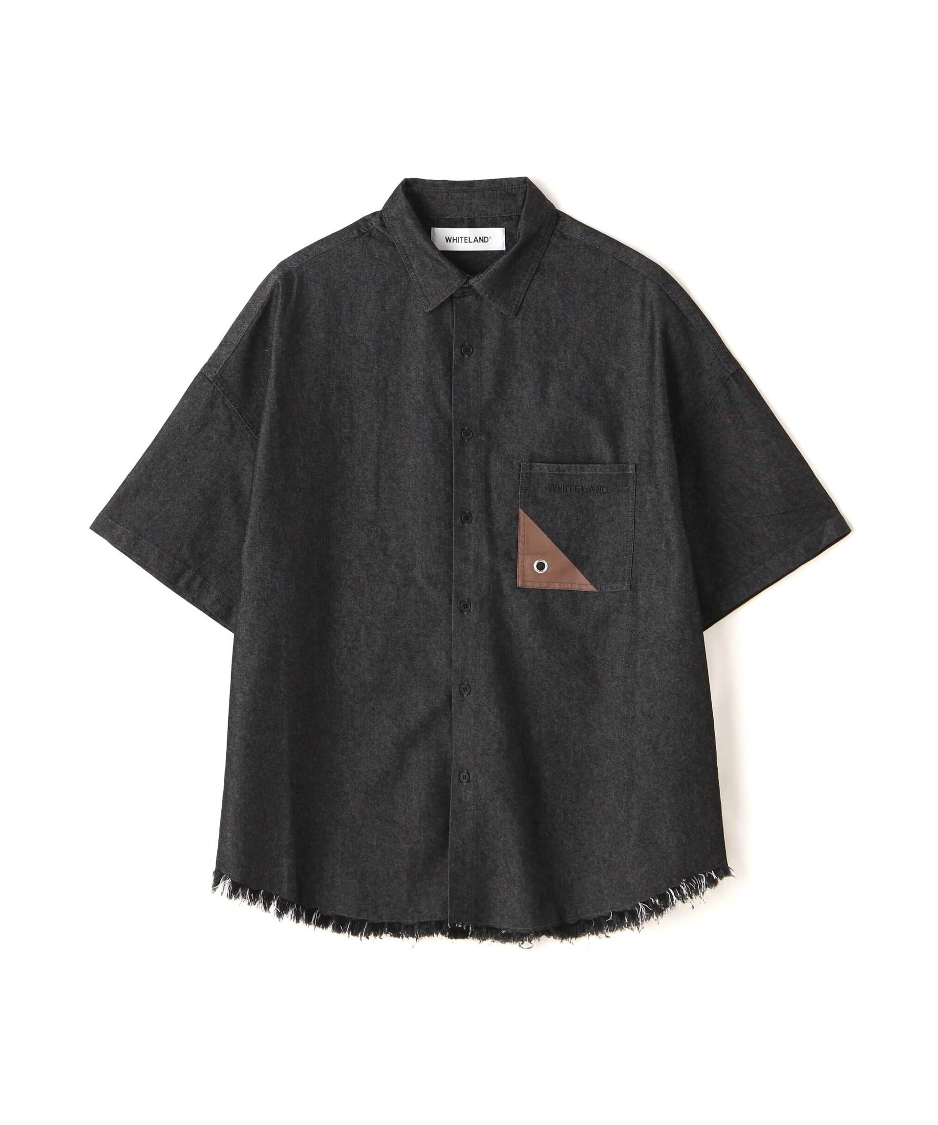 WHITELAND/OWL/DENIM S/S SHI>T ブラック