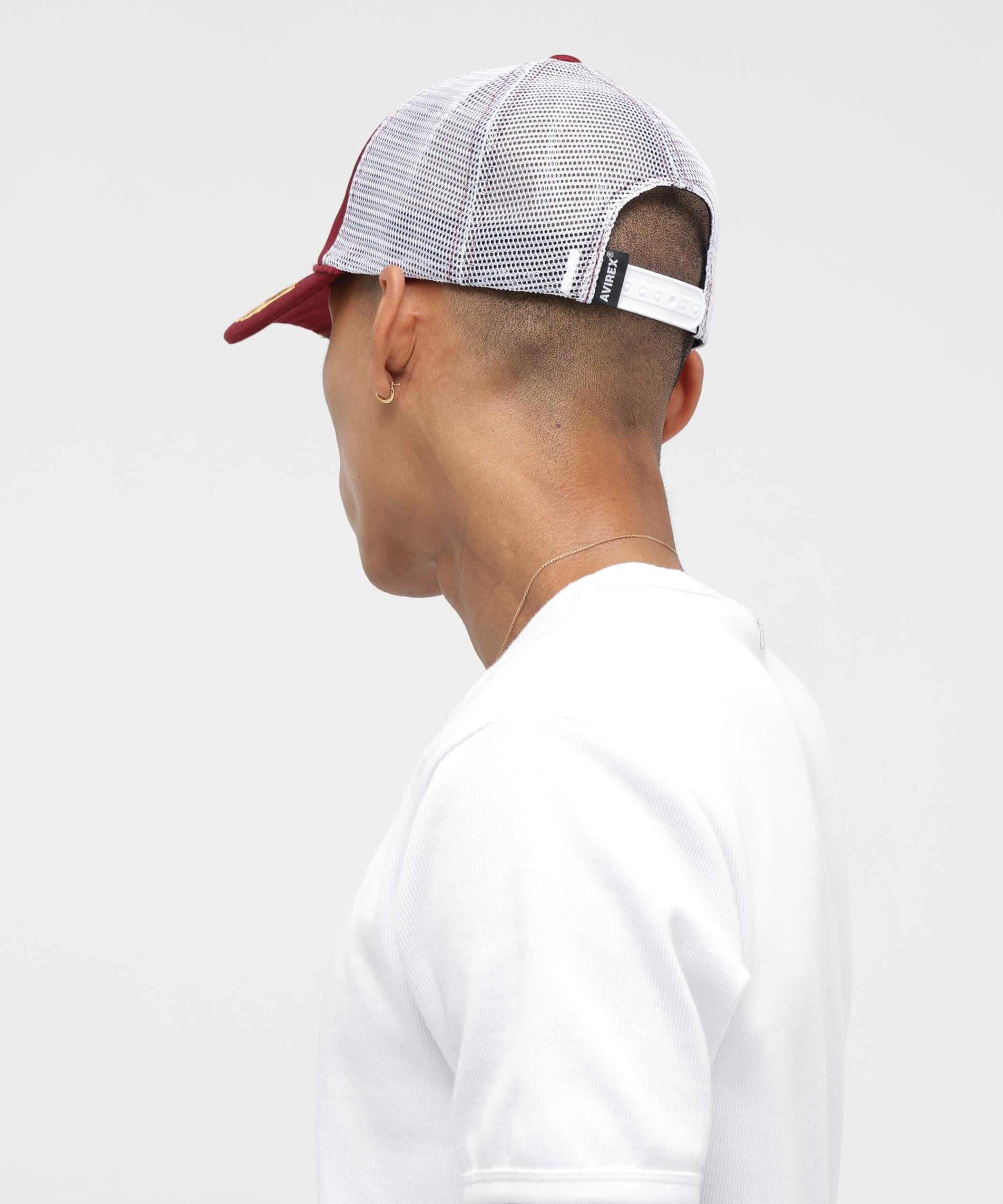 A.A.R.C OVAL WAPPEN MESH CAP バーガンディ5