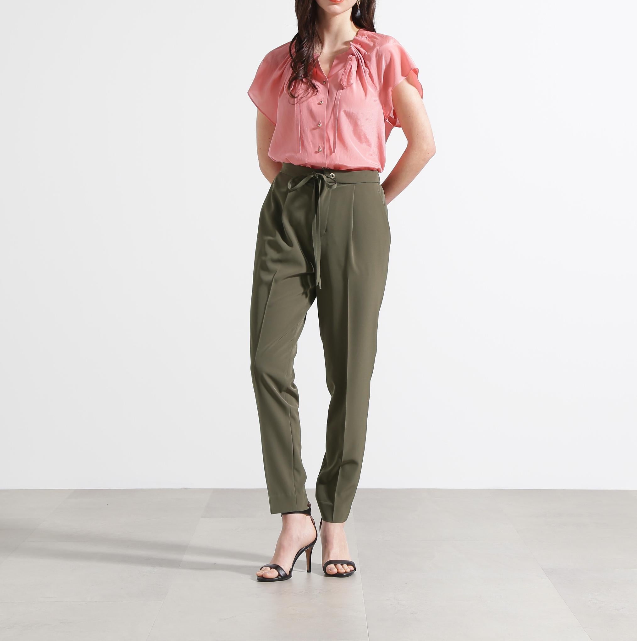 ◆ギャザーネックブラウス ピンク