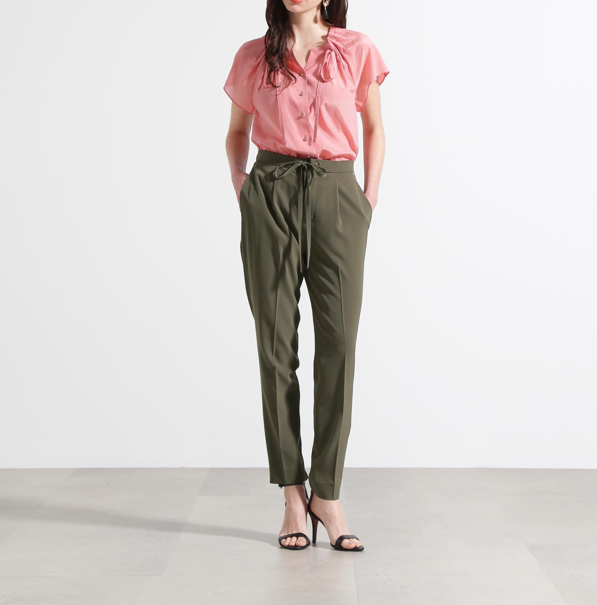 ◆ギャザーネックブラウス ピンク