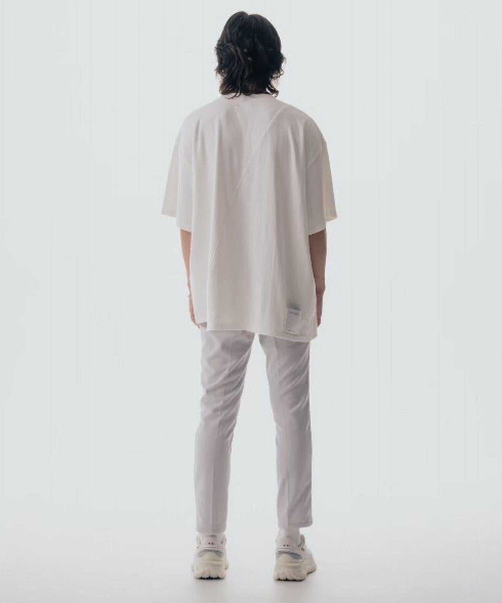 Maison ULA/メゾン ウラ/切り替えプリントTシャツ ホワイト