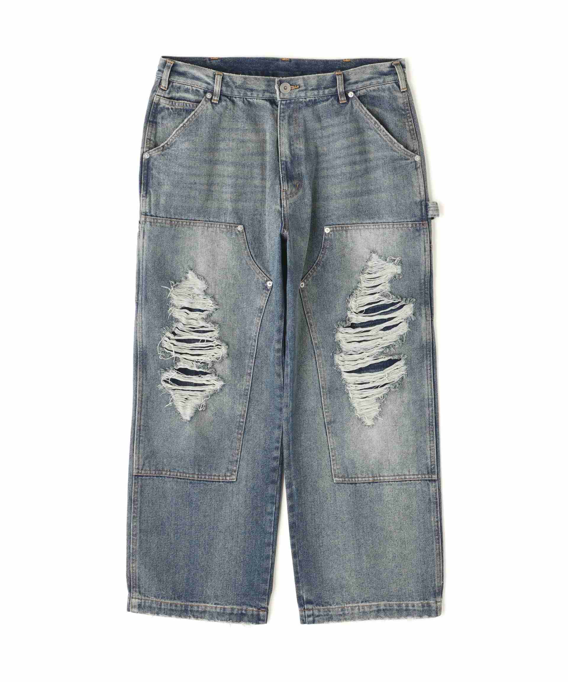 F><13NDS/フレンズ/DouleKnee Pants ブルー