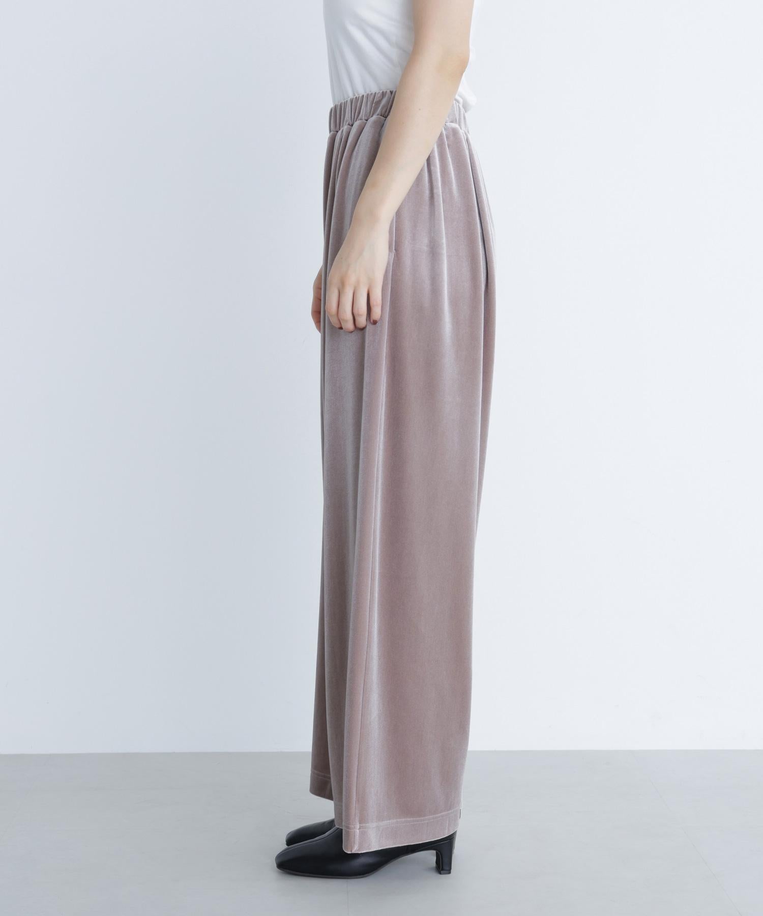 ベロアイージーパンツ グレージュ3