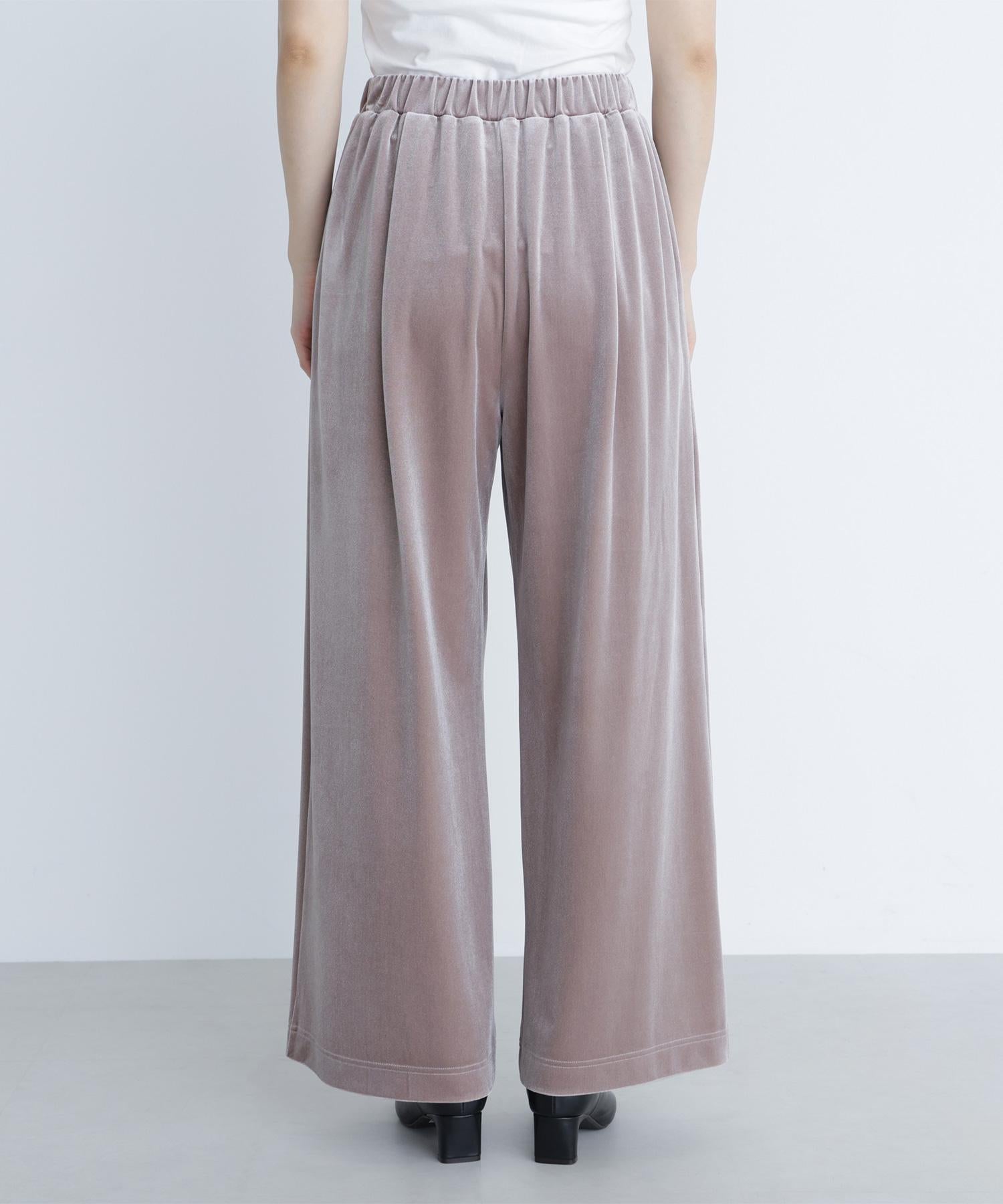 ベロアイージーパンツ グレージュ3