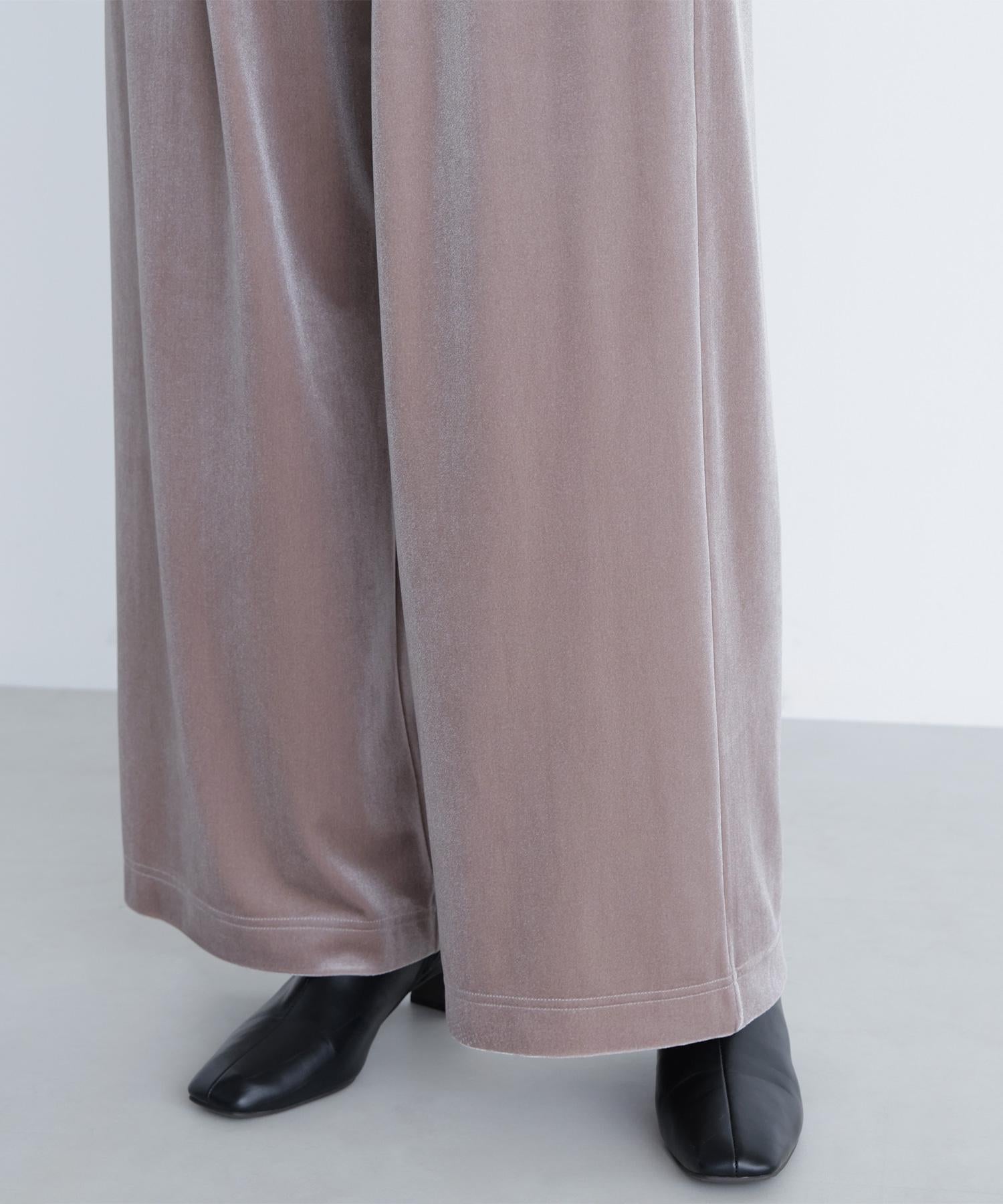 ベロアイージーパンツ グレージュ3