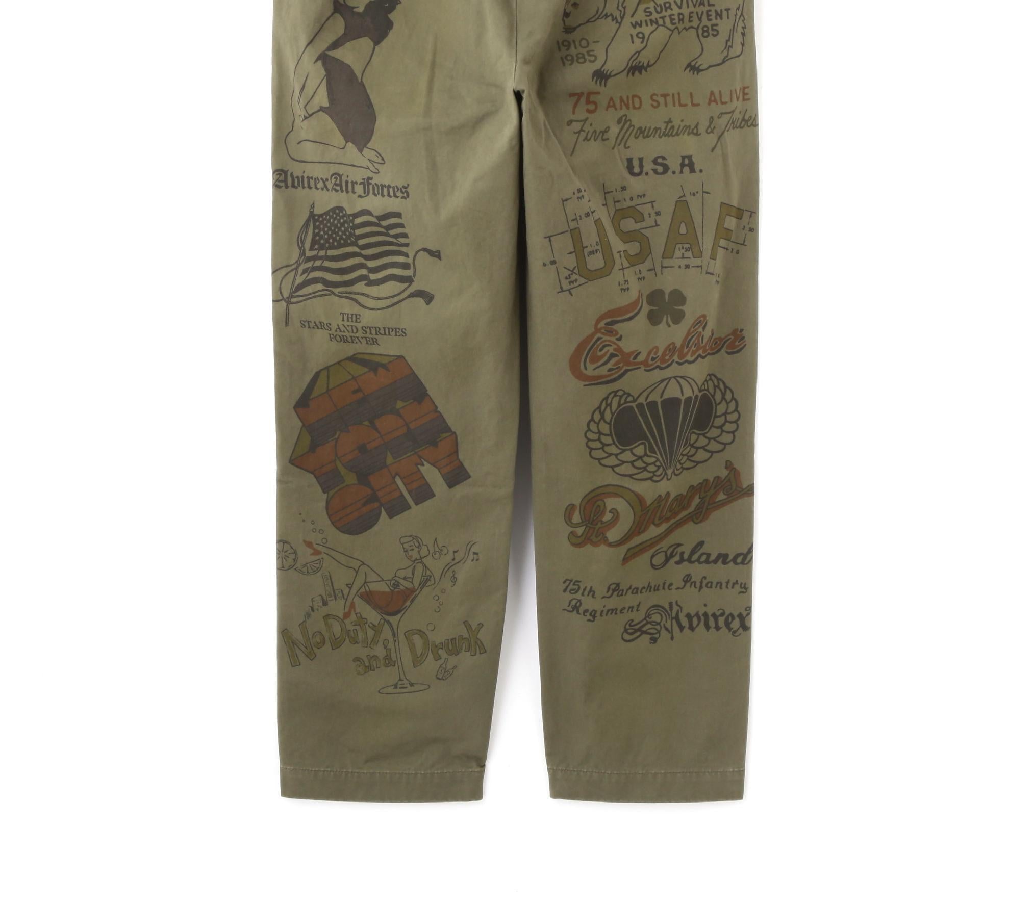 《>ESTO>E COLLECTION》60’s A>MY CHINO PANTS ”A>CHIVE G>APHIC” オリーブ