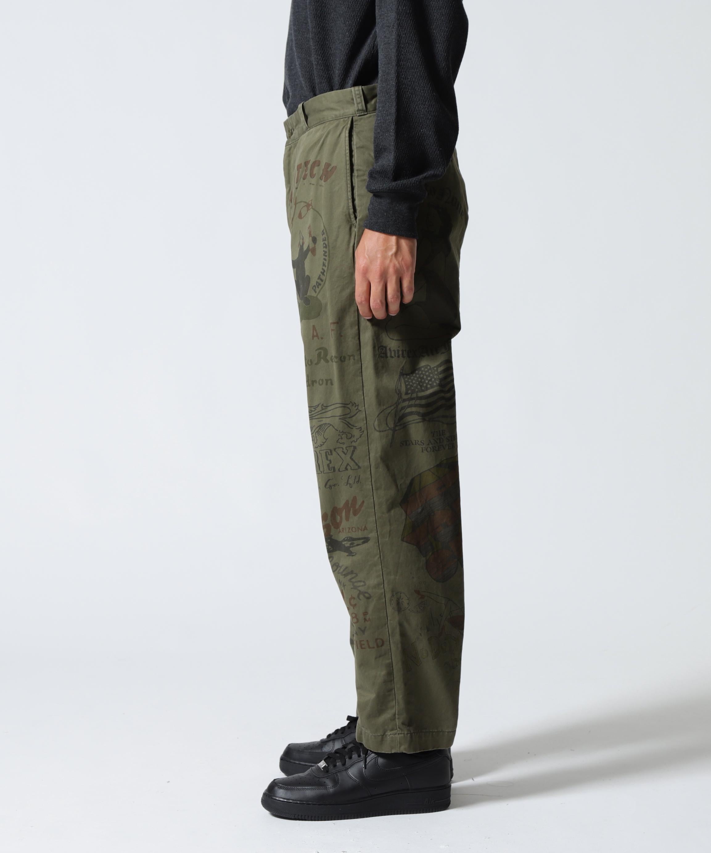 《>ESTO>E COLLECTION》60’s A>MY CHINO PANTS ”A>CHIVE G>APHIC” オリーブ