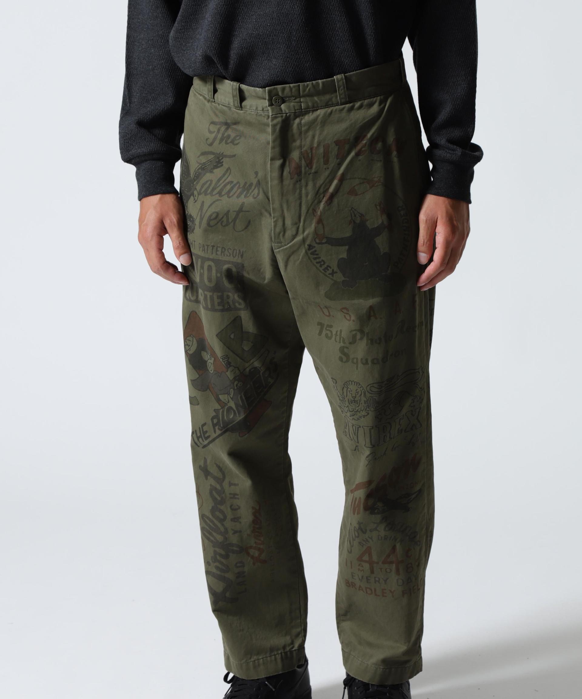 《>ESTO>E COLLECTION》60’s A>MY CHINO PANTS ”A>CHIVE G>APHIC” オリーブ