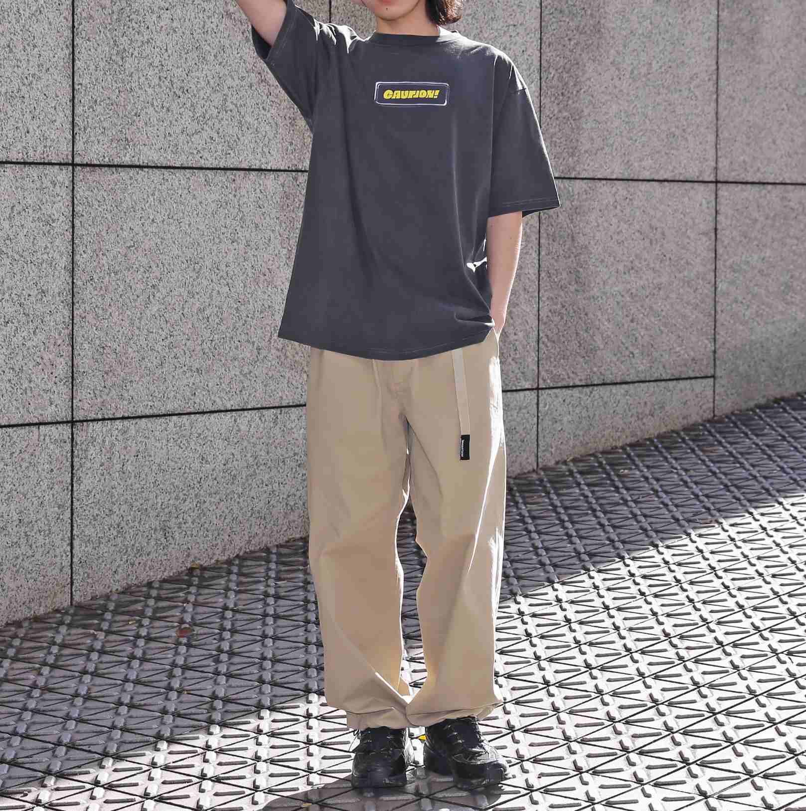 MANASTASH/マナスタッシュ/PUMICE TEE CAUTION! ブラック