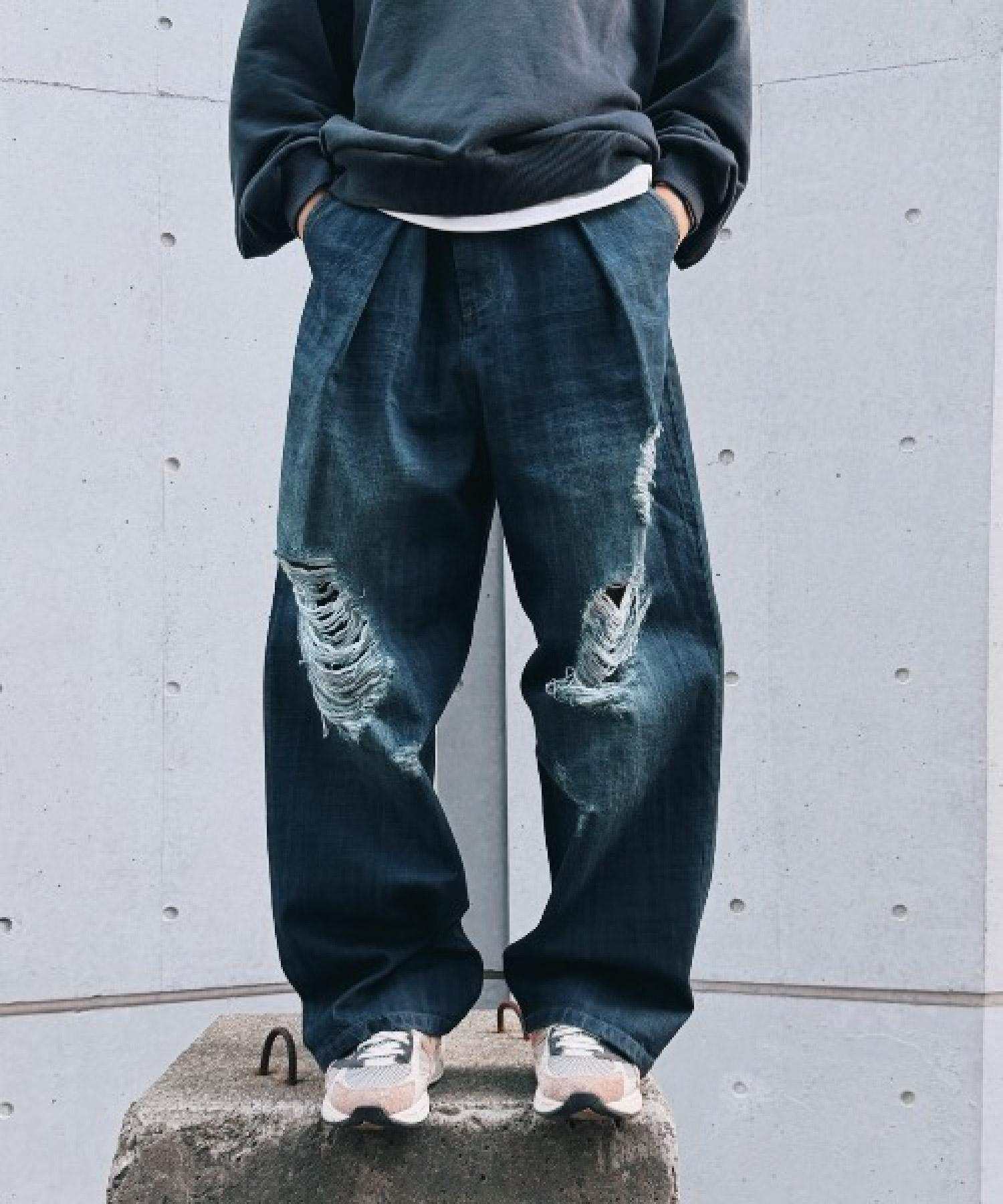 GEN_DAI/ゲンダイ/oiled wash denim ブルー
