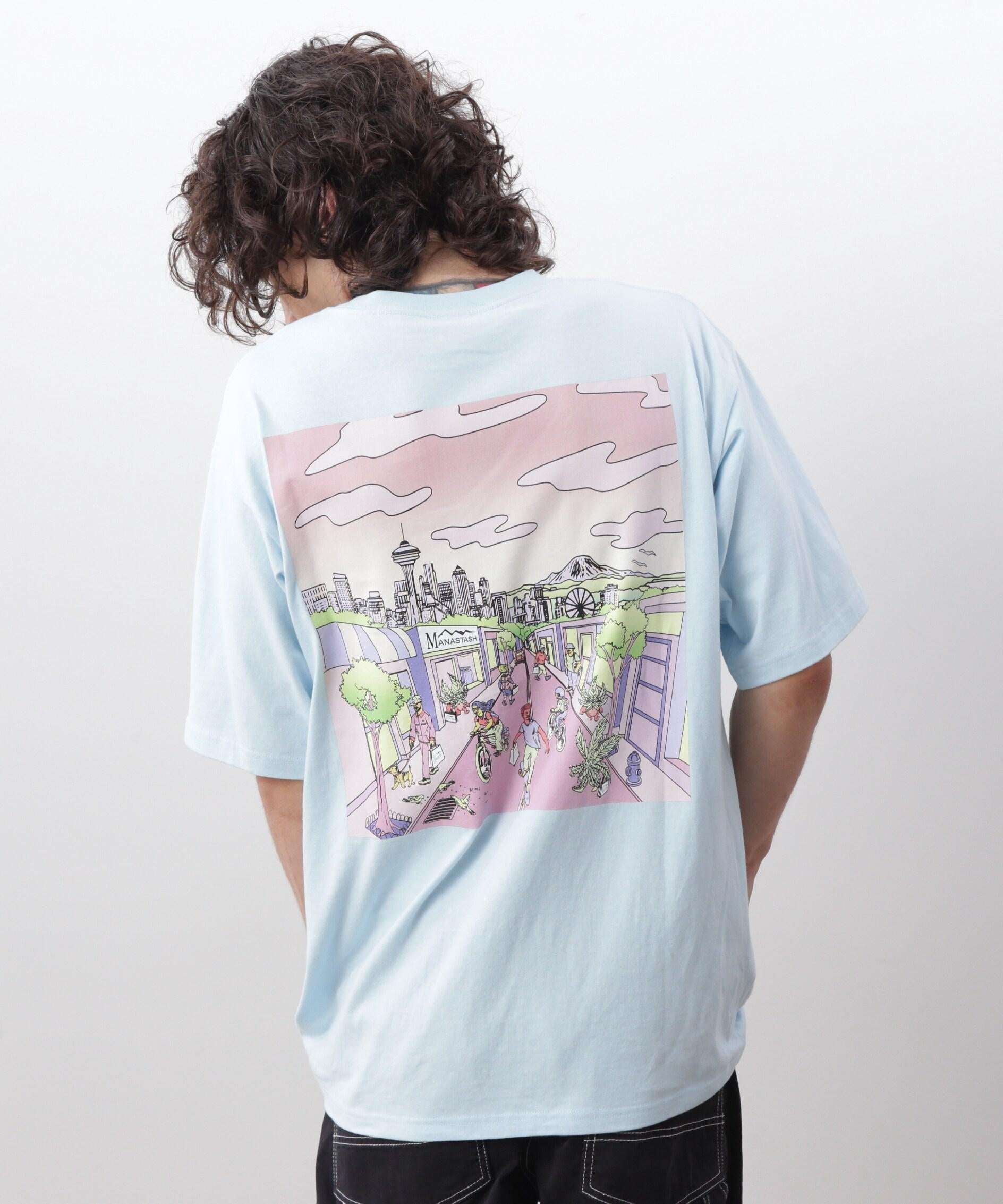 MANASTASH/マナスタッシュ/RE:CTN L/S TEE DT SEATTLE ライトブルー3
