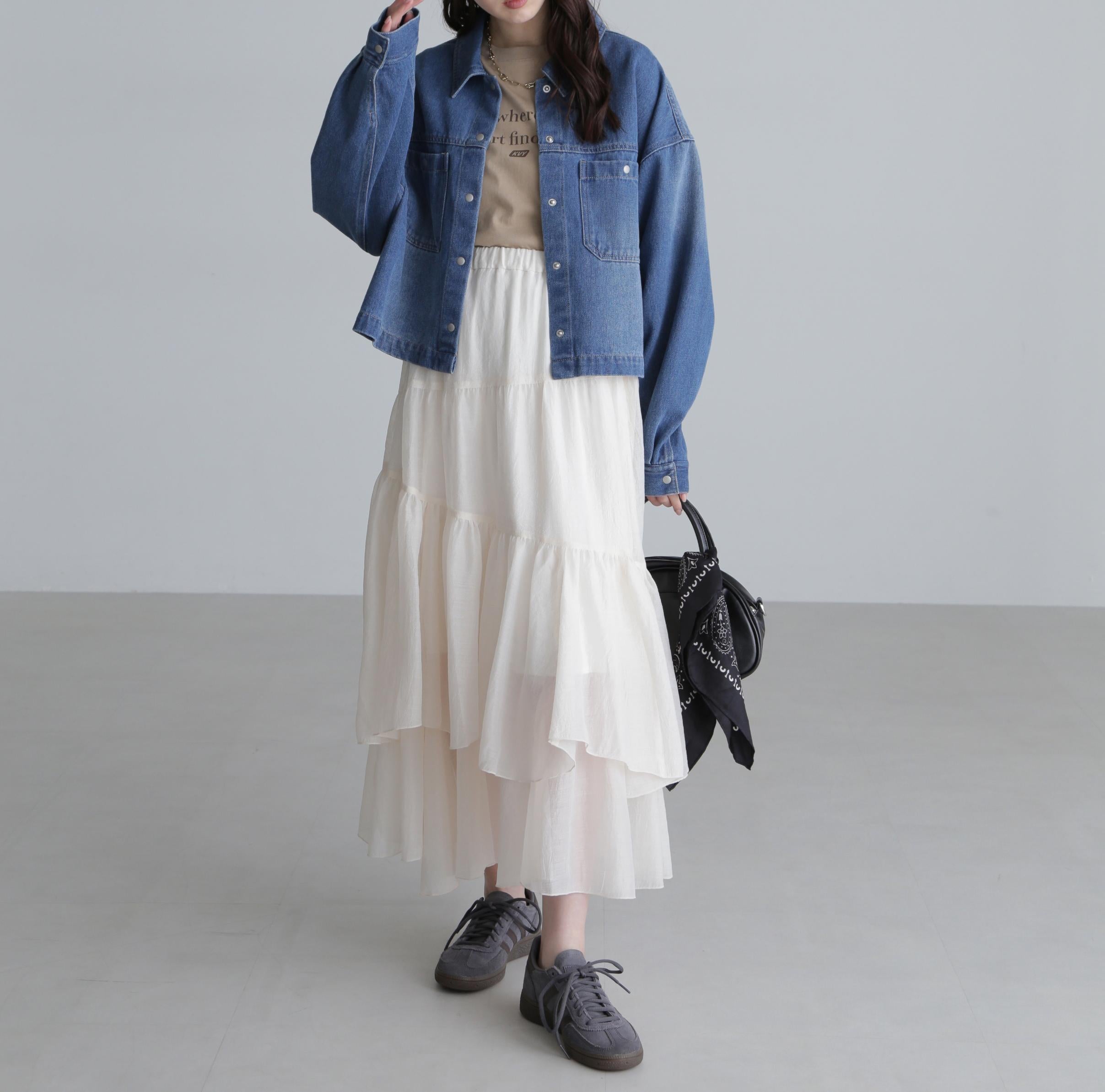 シアーランダムフリルスカート キナリ