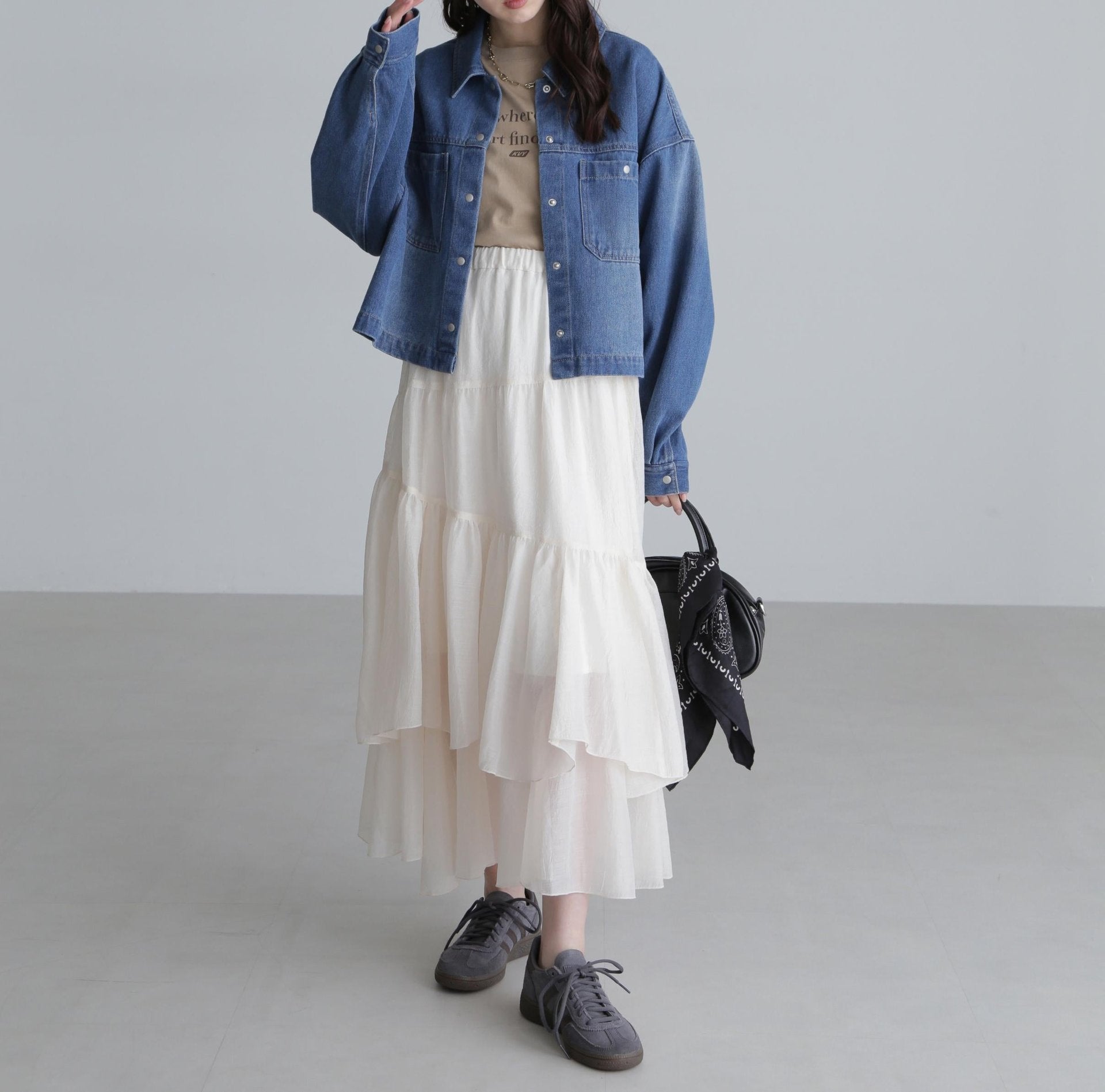 シアーランダムフリルスカート キナリ