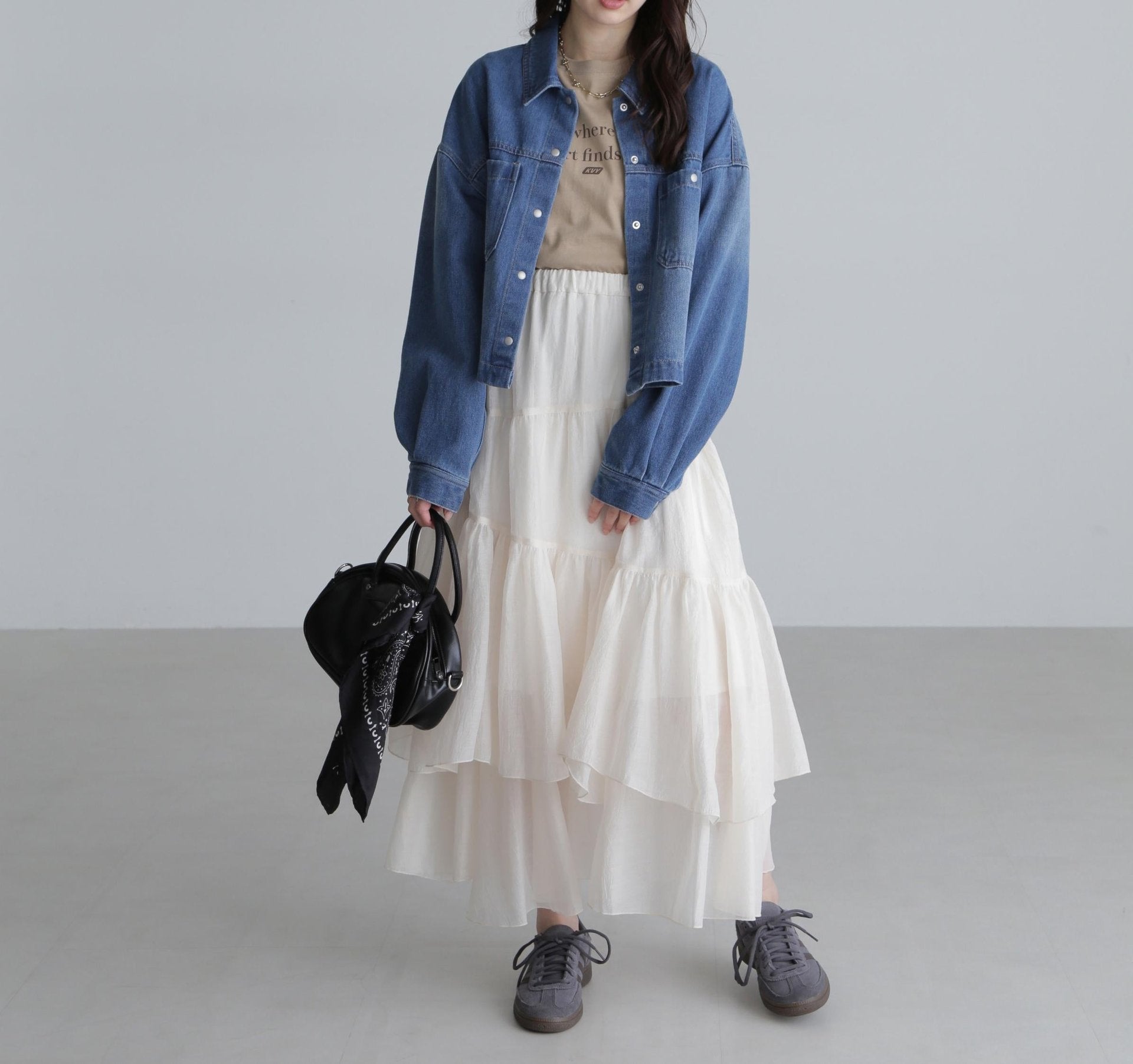 シアーランダムフリルスカート キナリ