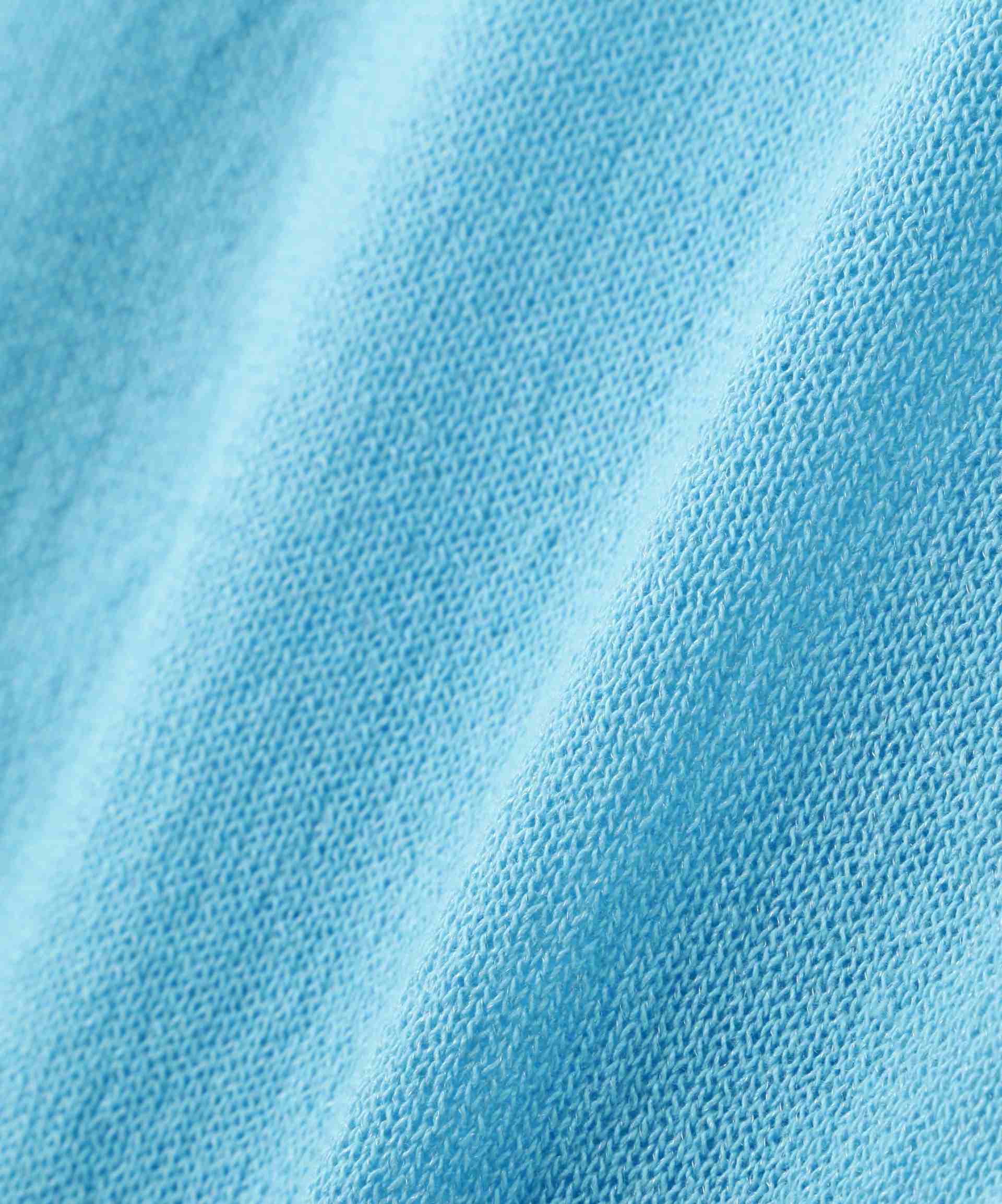 ドットボタンクルーネックカーディガン ブルー