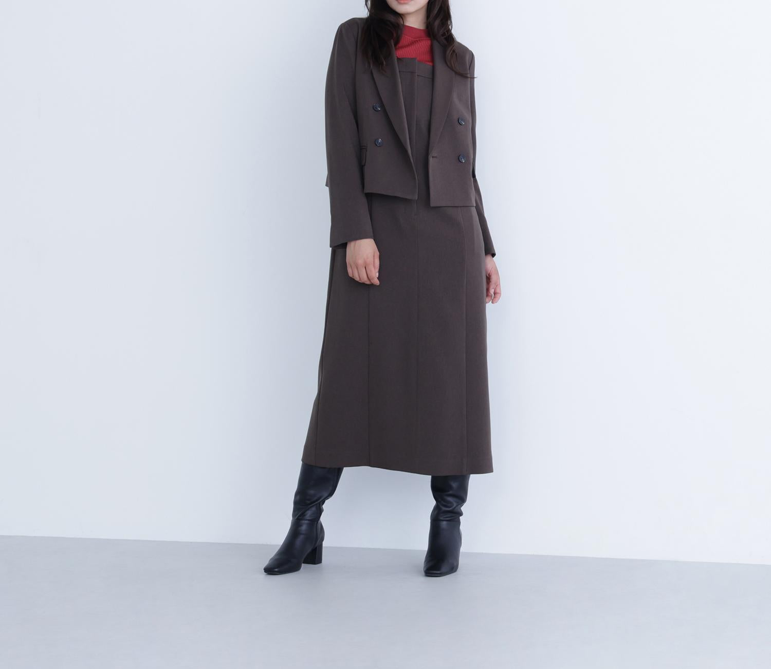 ショートジャケット ダークブラウン1