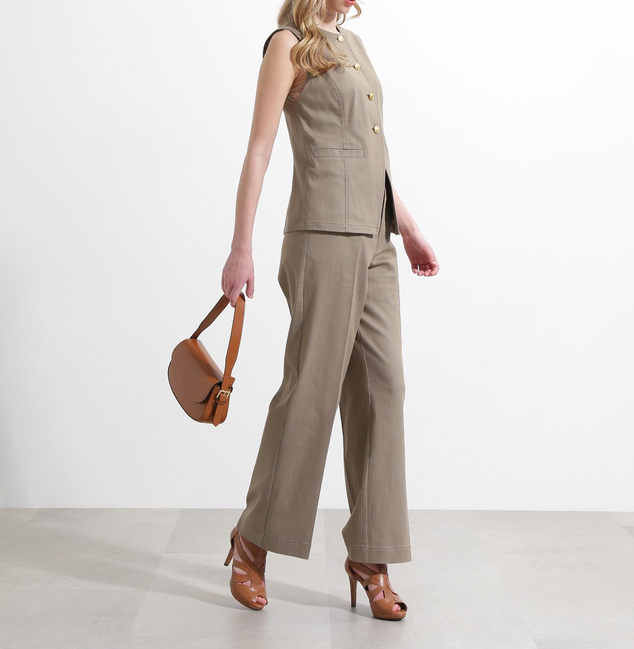 ◆リヨセルデニムベスト カーキ