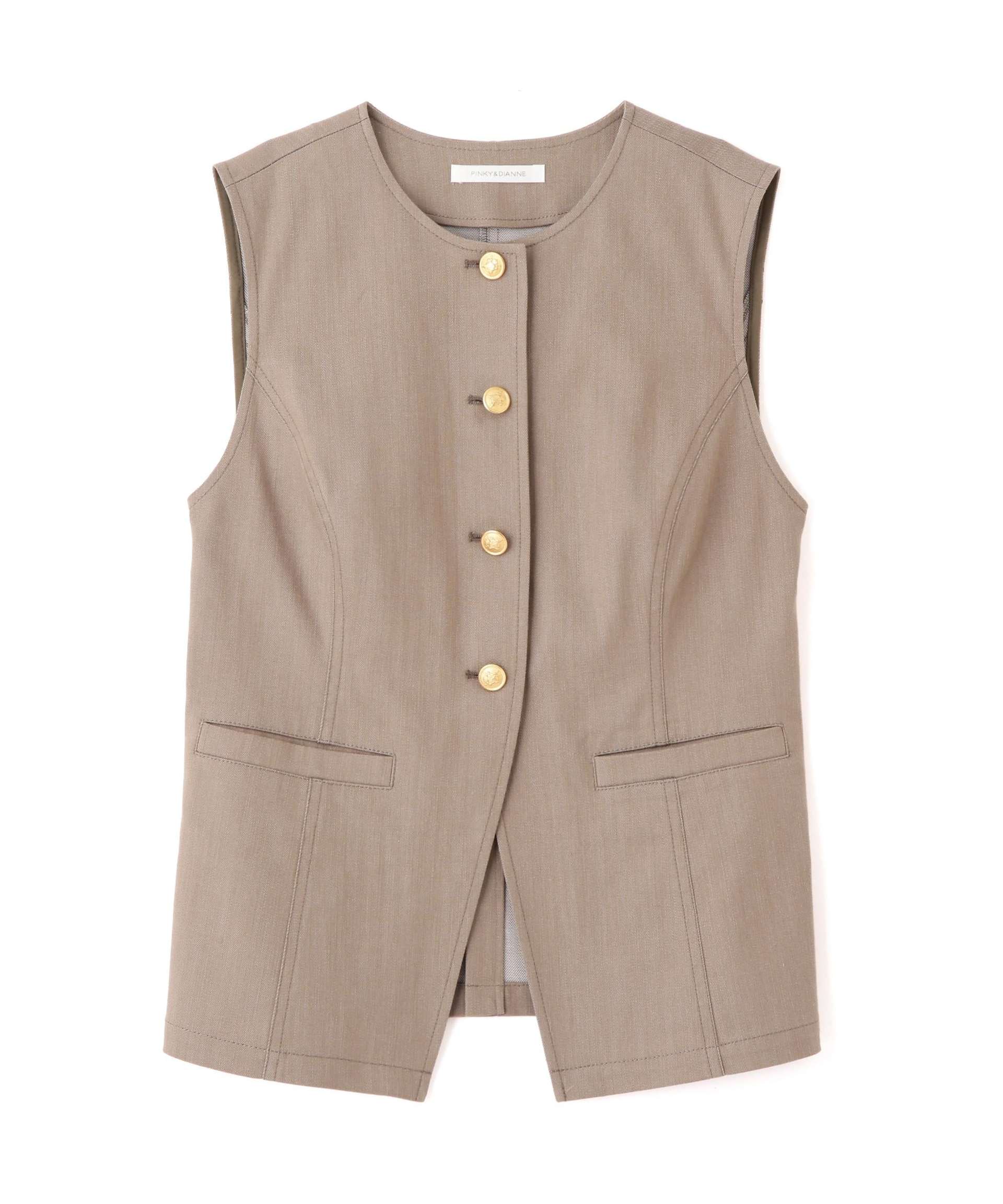 ◆リヨセルデニムベスト カーキ