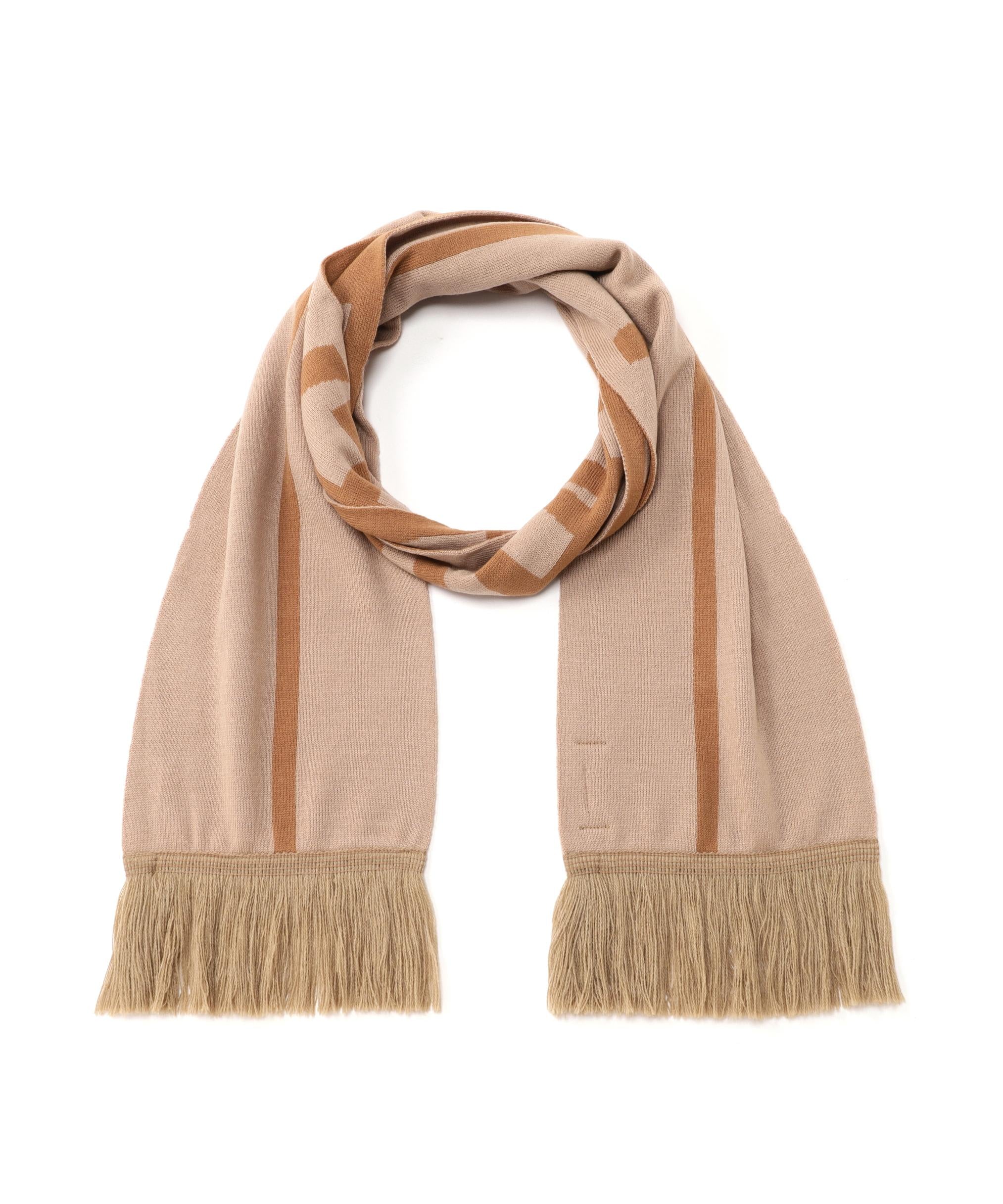 《直営店限定》AVIREX LOGO SOCCER SCARF/ロゴマフラー ベージュ