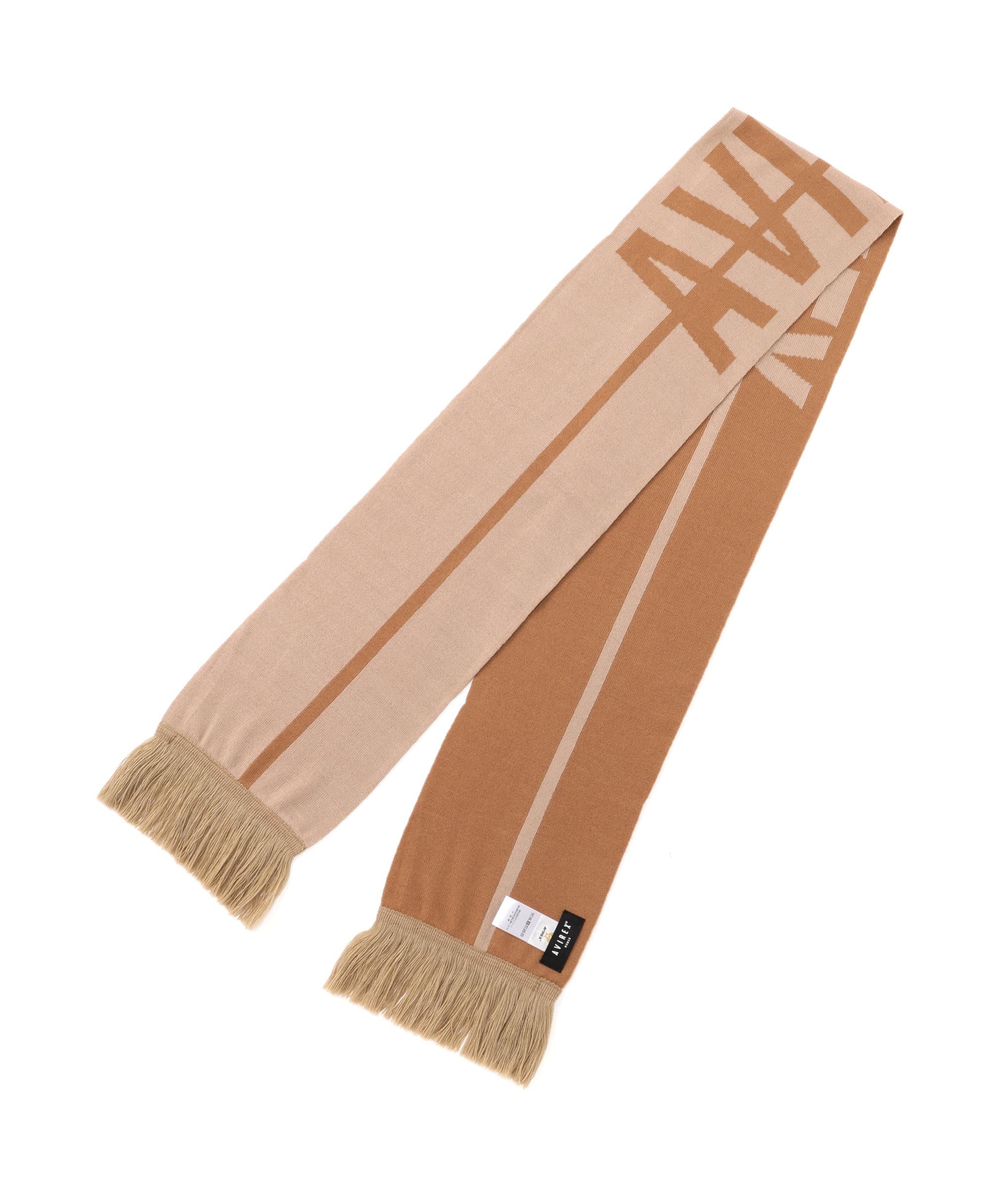 《直営店限定》AVIREX LOGO SOCCER SCARF/ロゴマフラー ベージュ