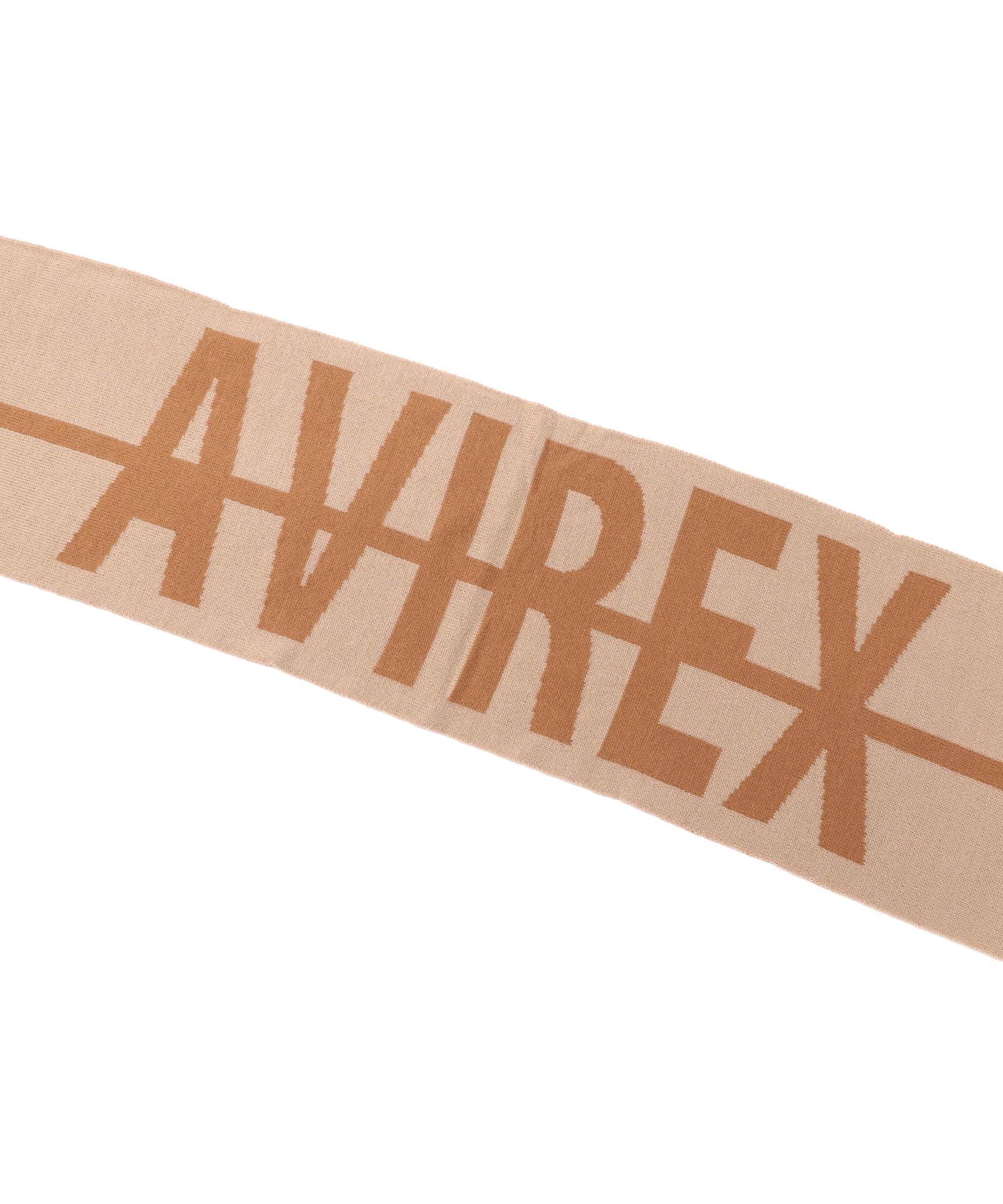 《直営店限定》AVIREX LOGO SOCCER SCARF/ロゴマフラー ベージュ
