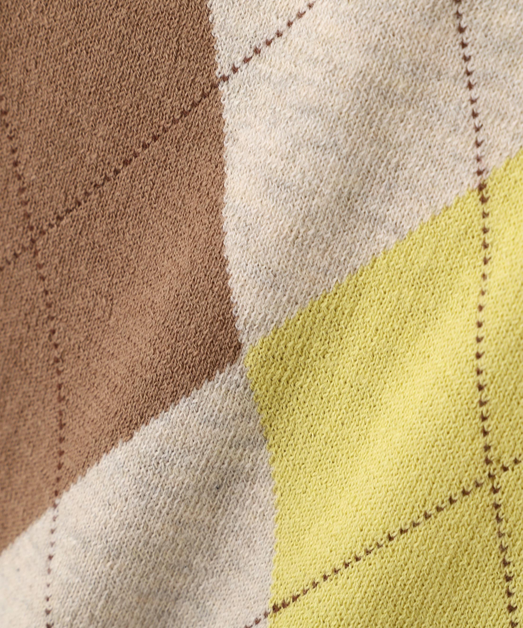 ◆アーガイル柄ポロニット エクリュ1