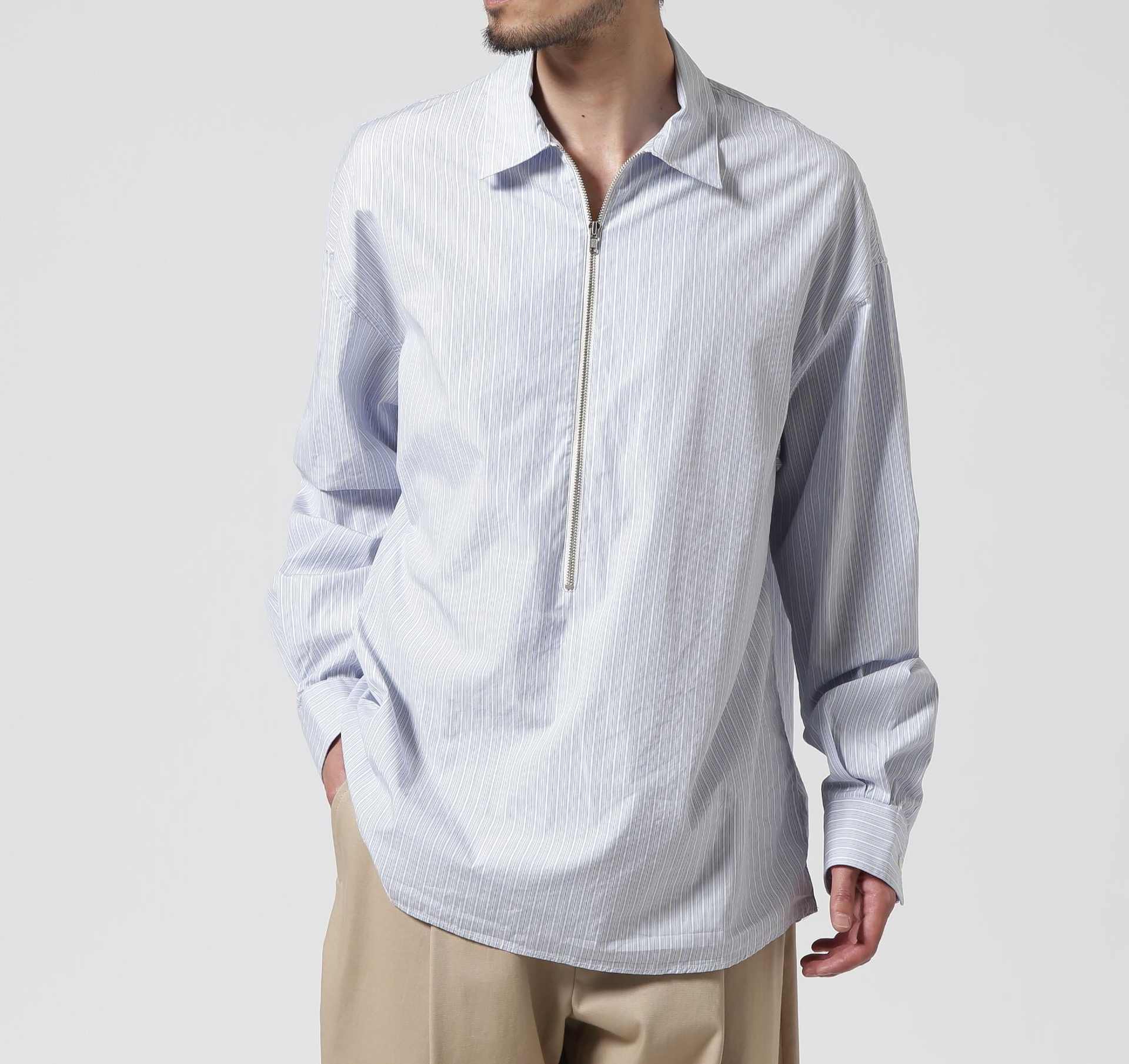 Toionie/トワロニエ/Stipe Half-Zip Shit サックス1