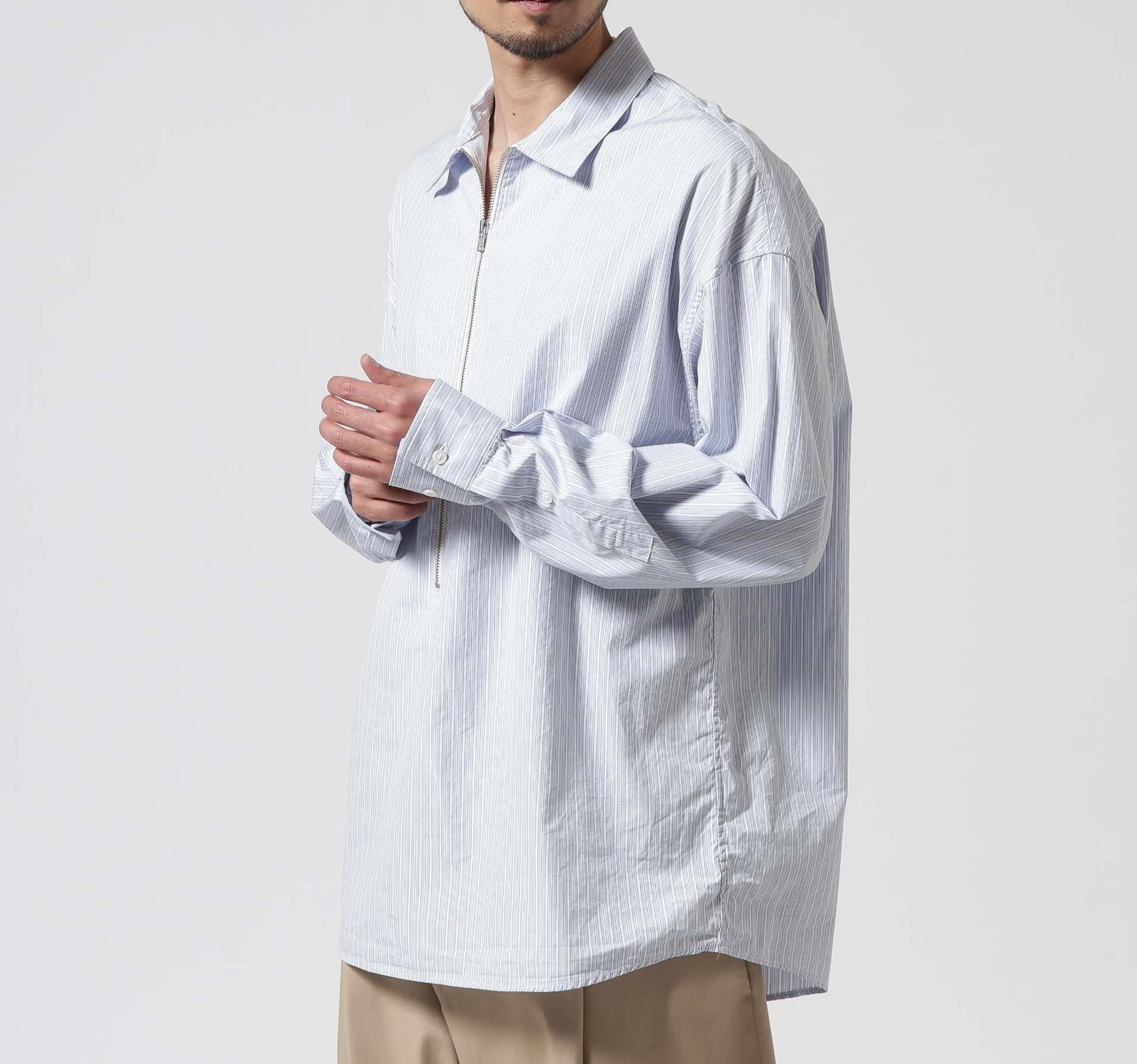 Toionie/トワロニエ/Stipe Half-Zip Shit サックス1