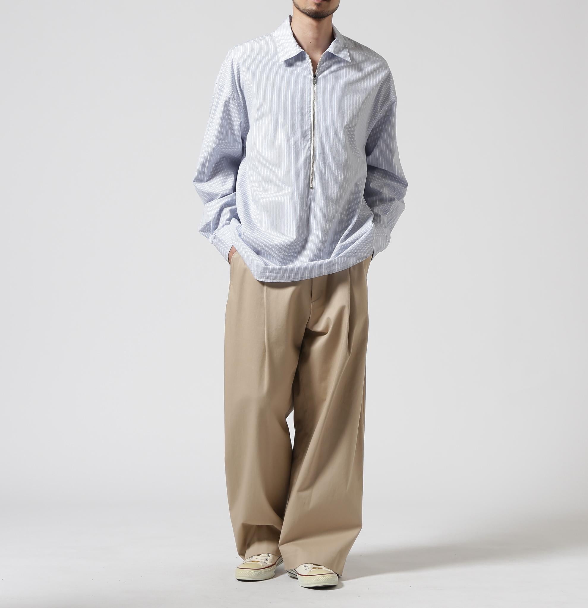 Toionie/トワロニエ/Stipe Half-Zip Shit サックス1