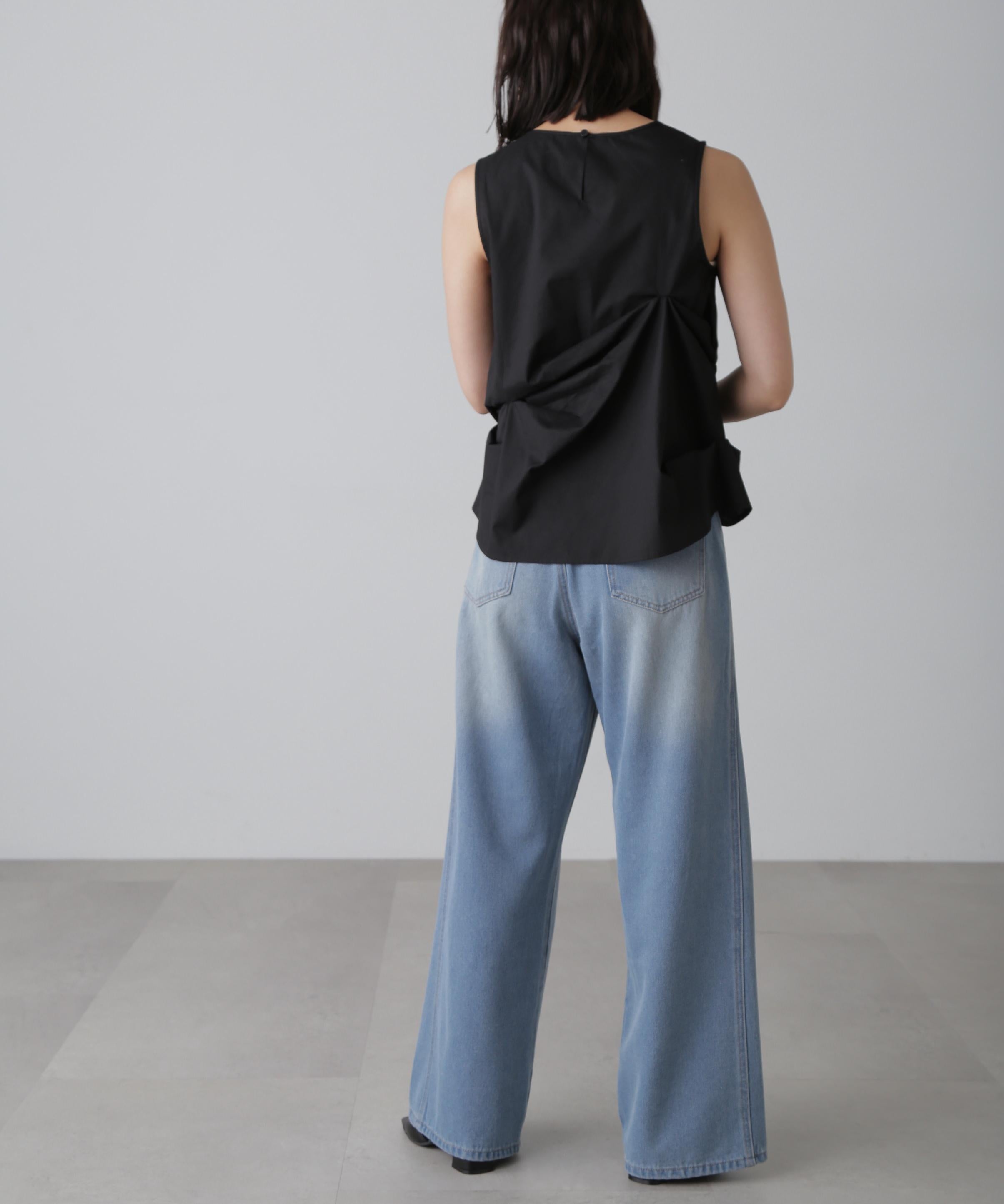 サイドパネルヴィンテージライクワイドデニム ライトインディゴ2