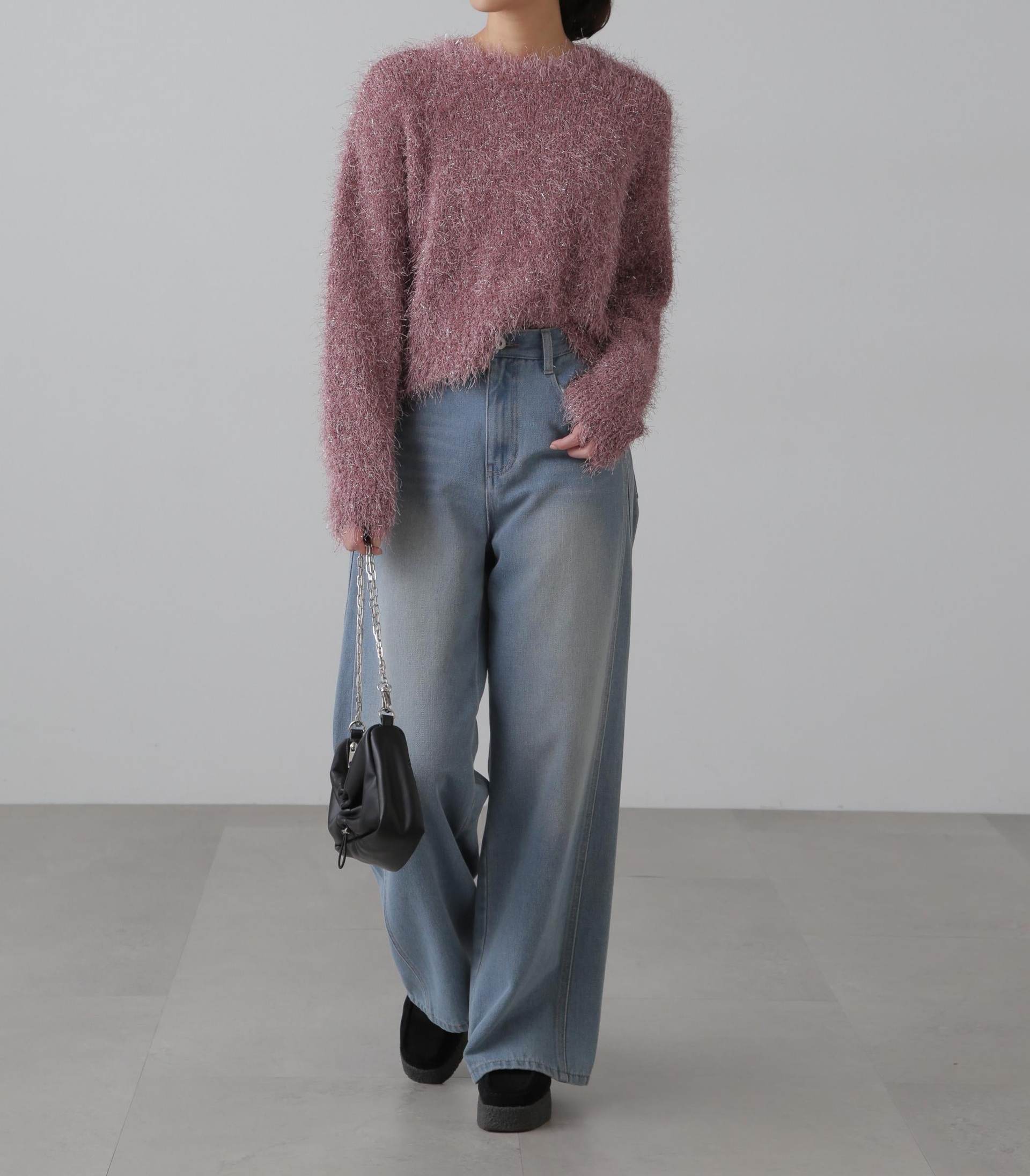 サイドパネルヴィンテージライクワイドデニム ライトインディゴ2