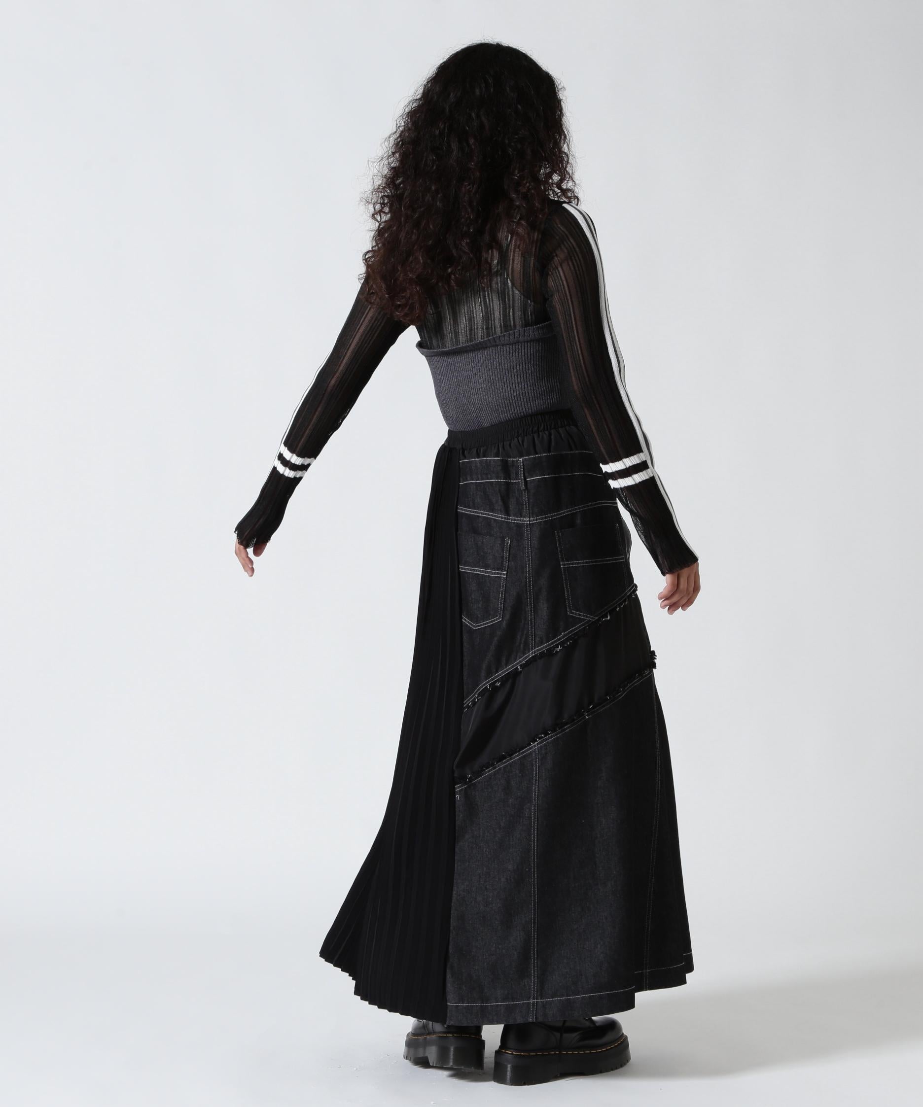 AULA AILA/アウラアイラ/RA>E TOP SHEE> >IR KNIT ブラック