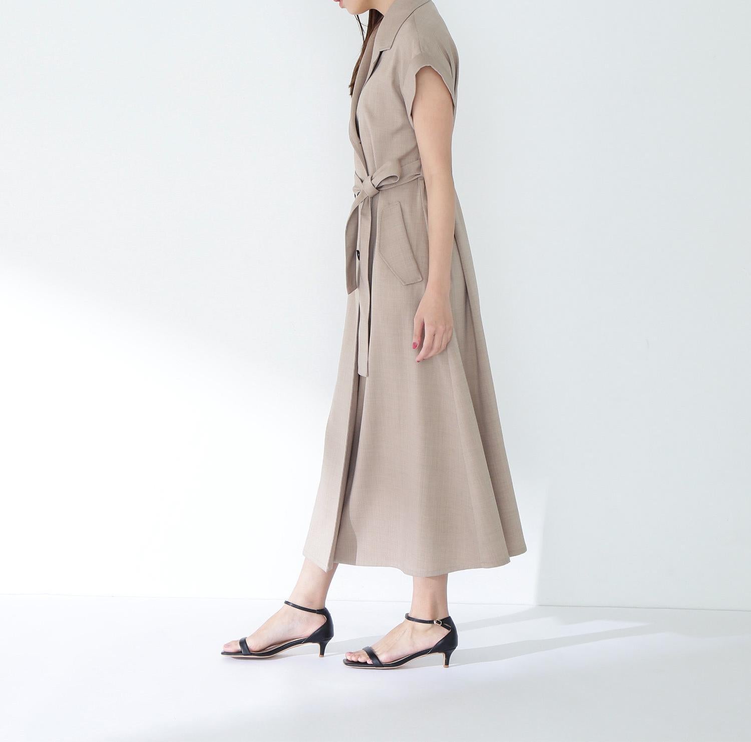 ベルテッドトレンチワンピース ベージュ