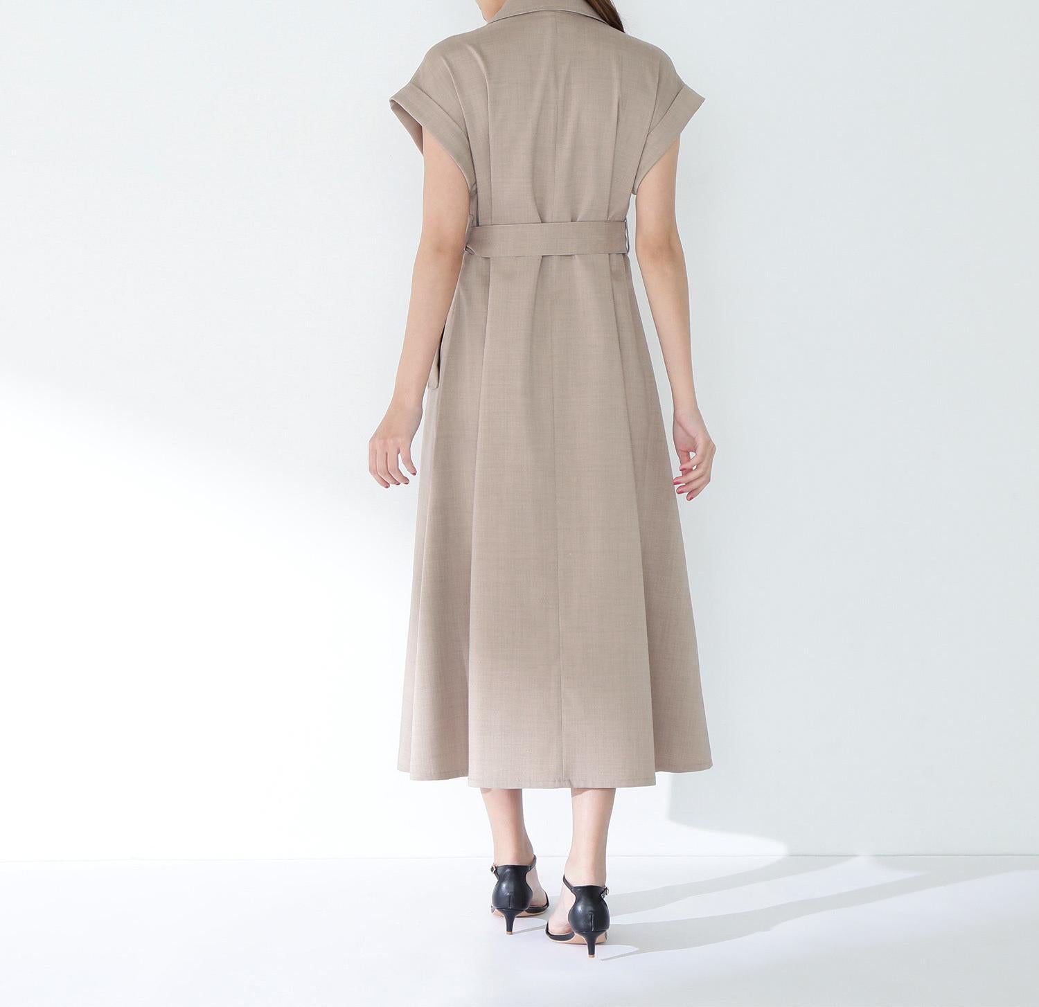 ベルテッドトレンチワンピース ベージュ