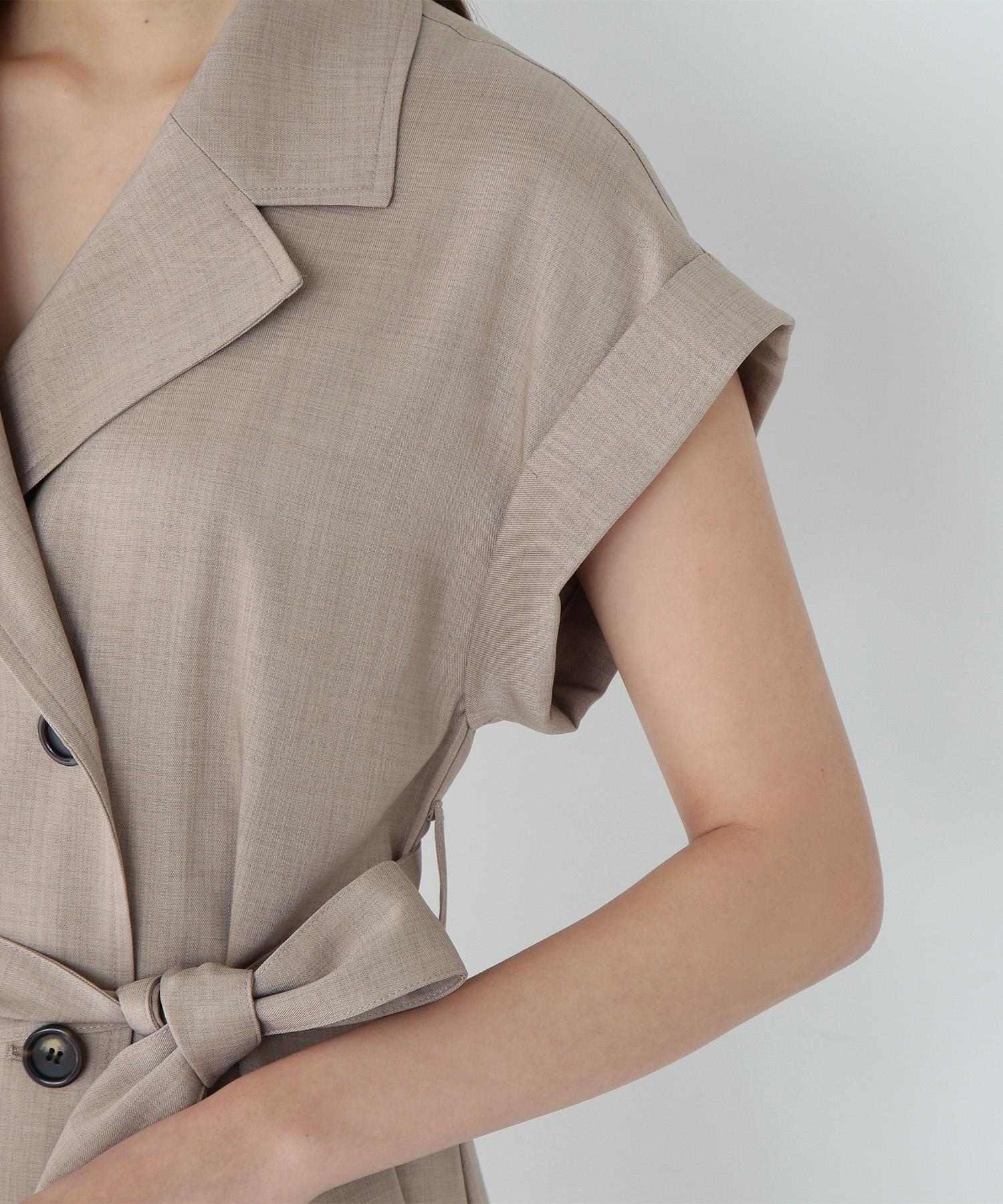 ベルテッドトレンチワンピース ベージュ