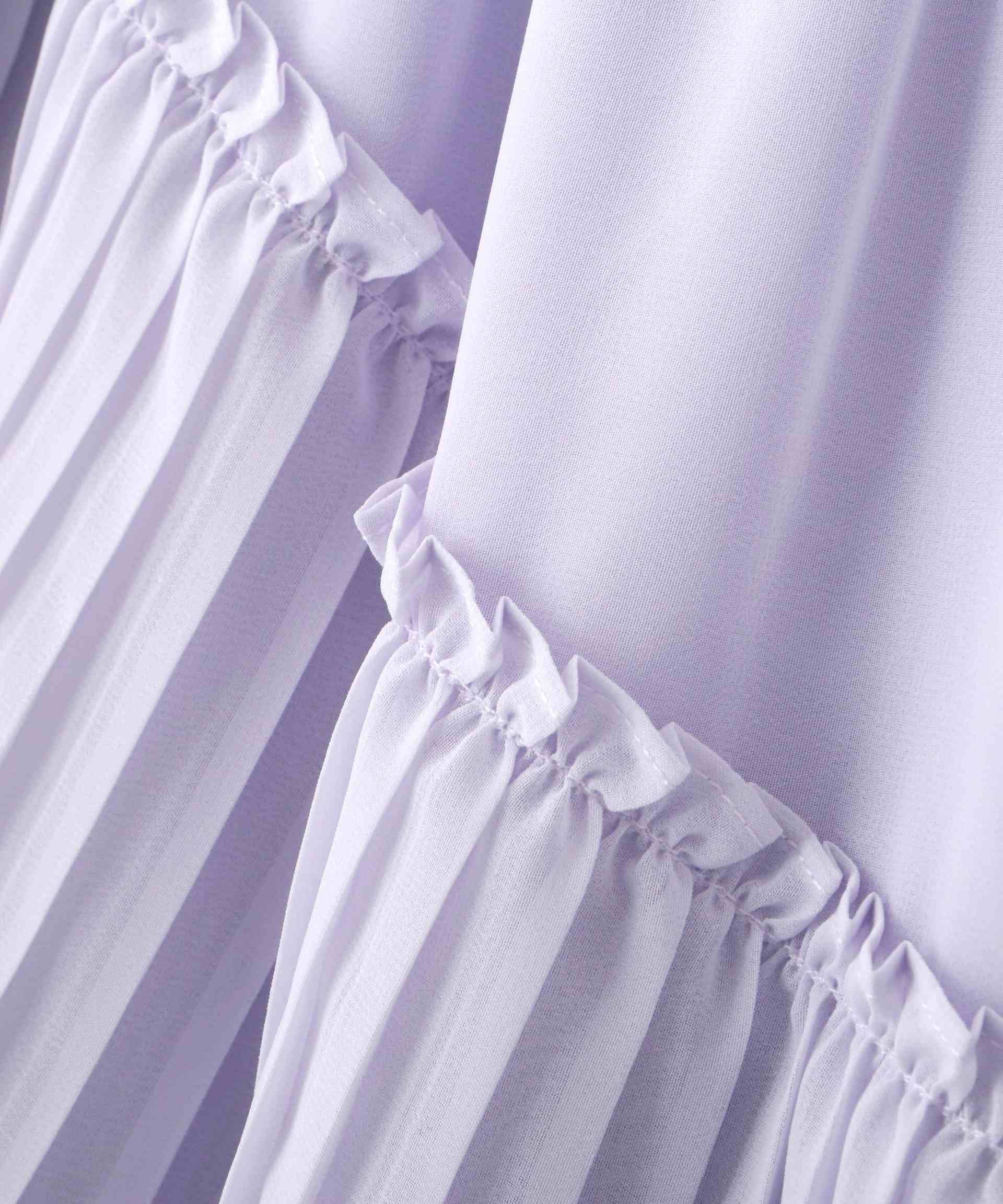 アシメプリーツティアードスカート ラベンダー