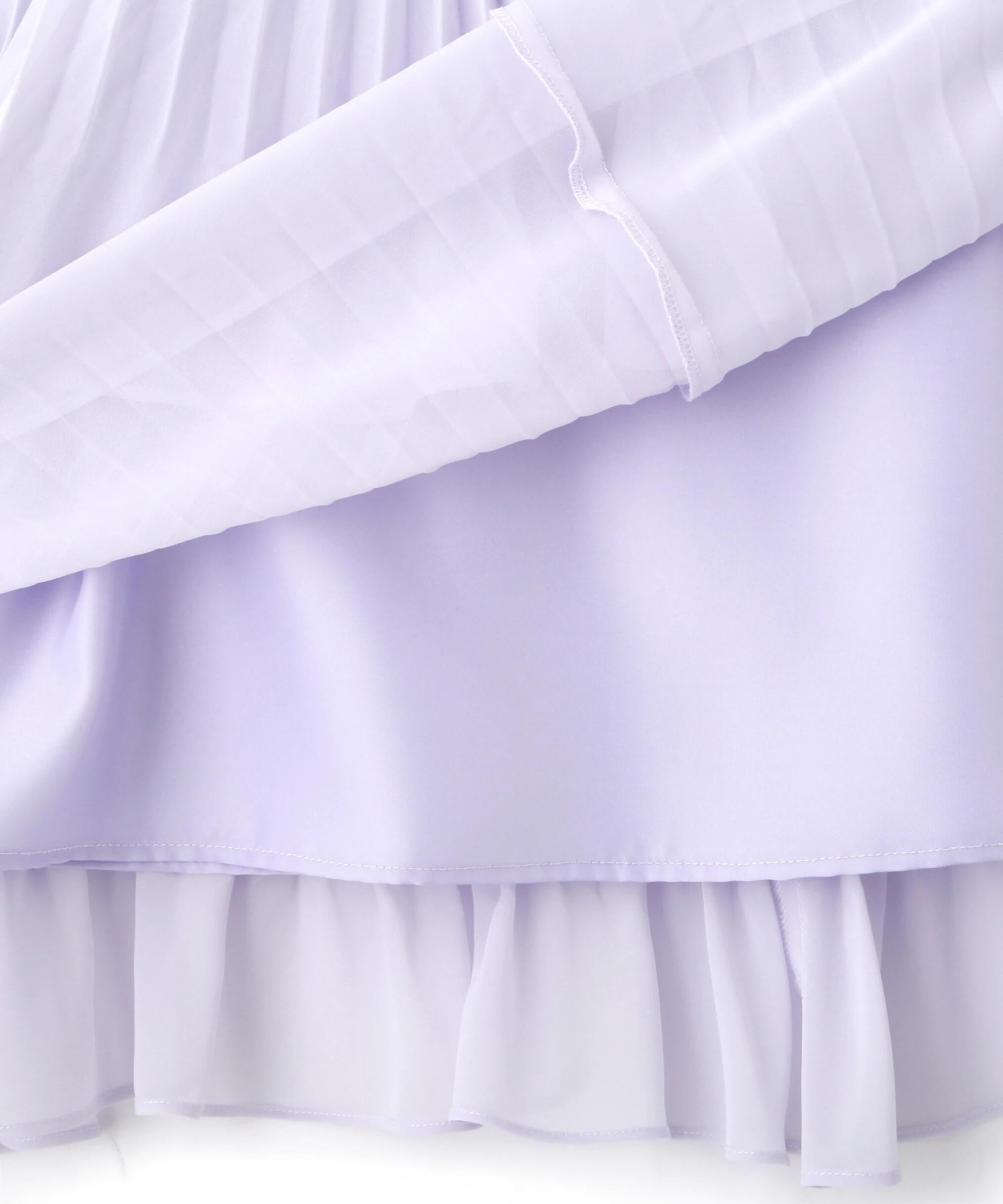 アシメプリーツティアードスカート ラベンダー