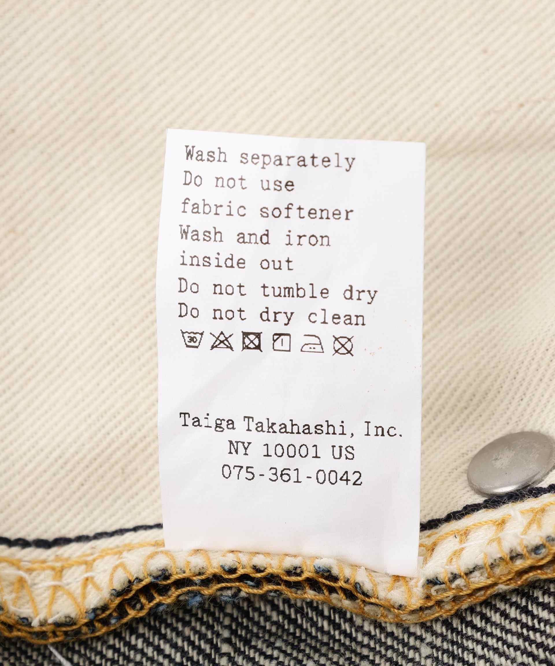 T.T/ティーティー/Lot.704 Denim Touses C1920s/TAIGA TAKAHASHI/タイガタカハシ インディゴ7