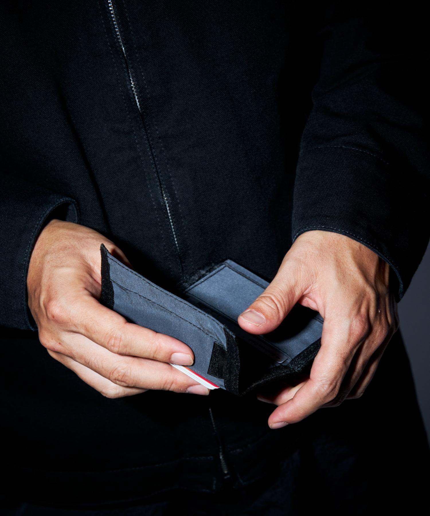 PACKING/パッキング BLACK REFLECTIVE WALLET ブラック